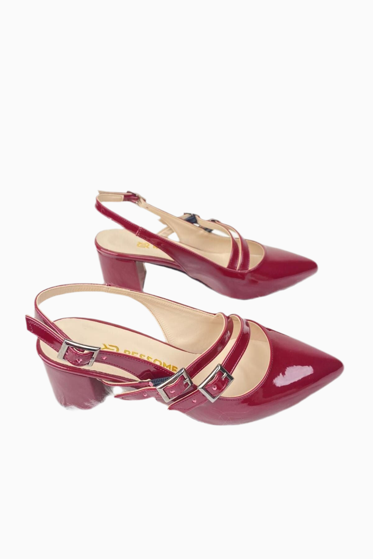 Lady Model Bordo Bantlı Ayarlanabilir Kemerli Topuklu Ayakkabı