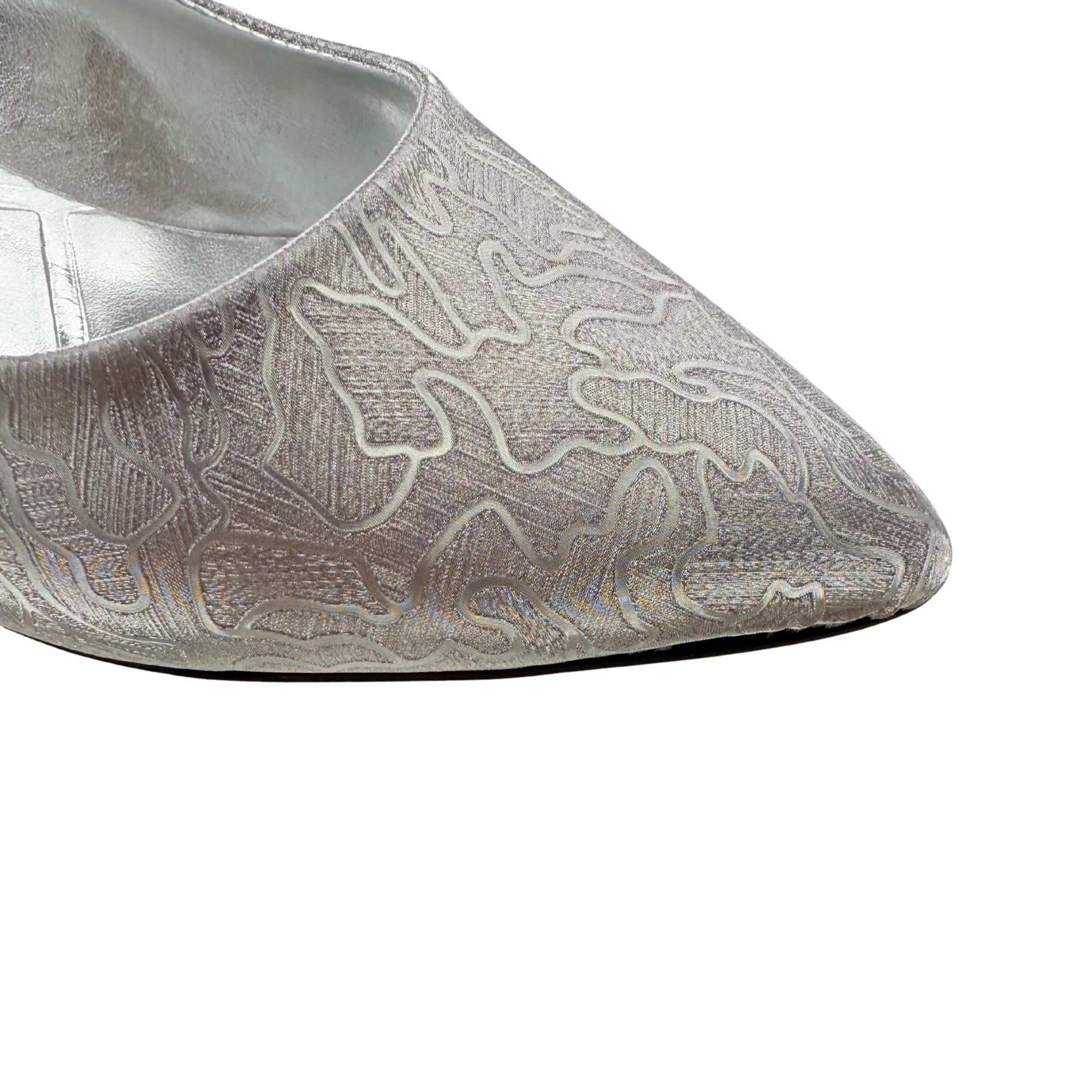 Şimal Kadın Simli 3 cm Kalın Topuklu Ayakkabı Platin