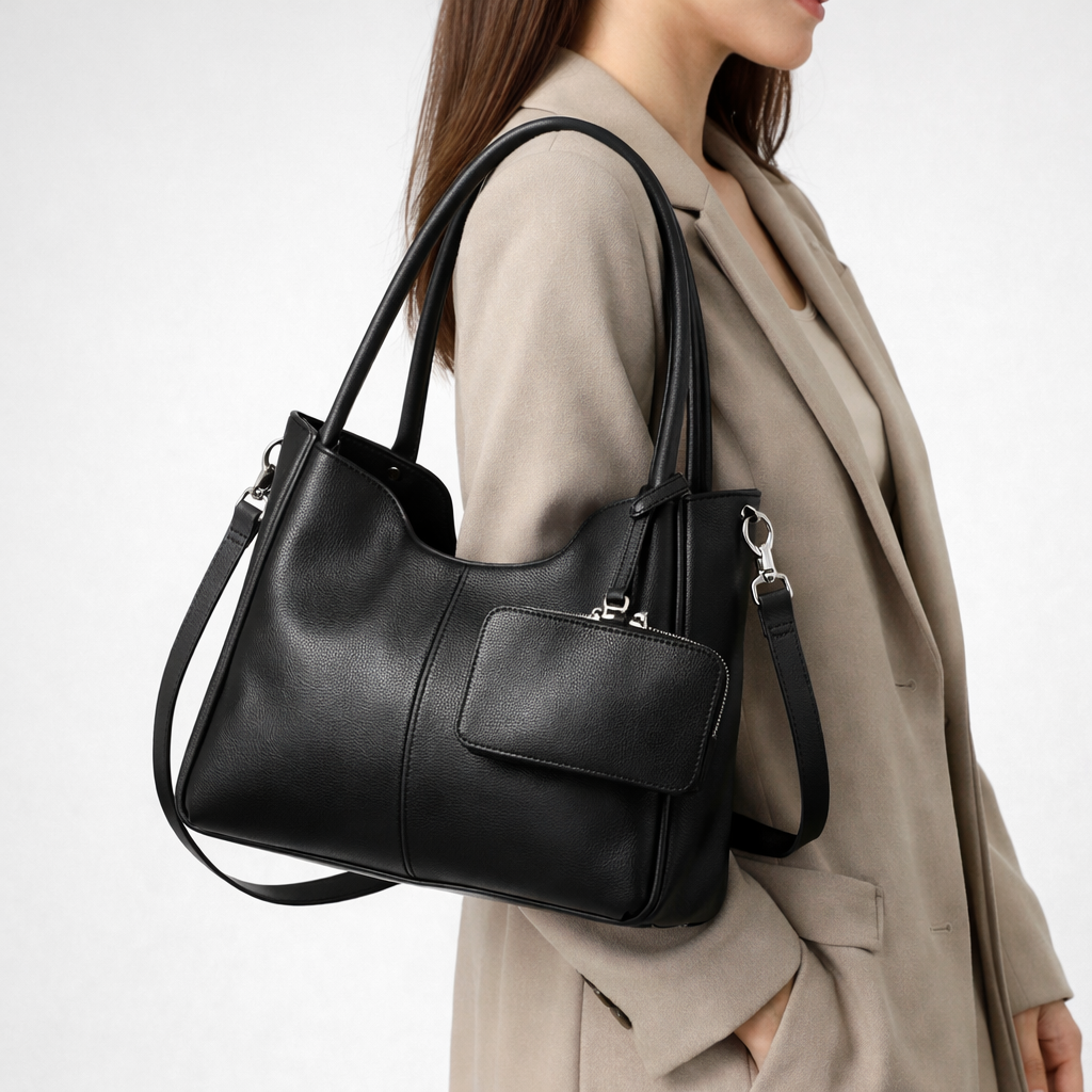 Lizbon Siyah Omuz ve Askılı Günlük Şık Çanta