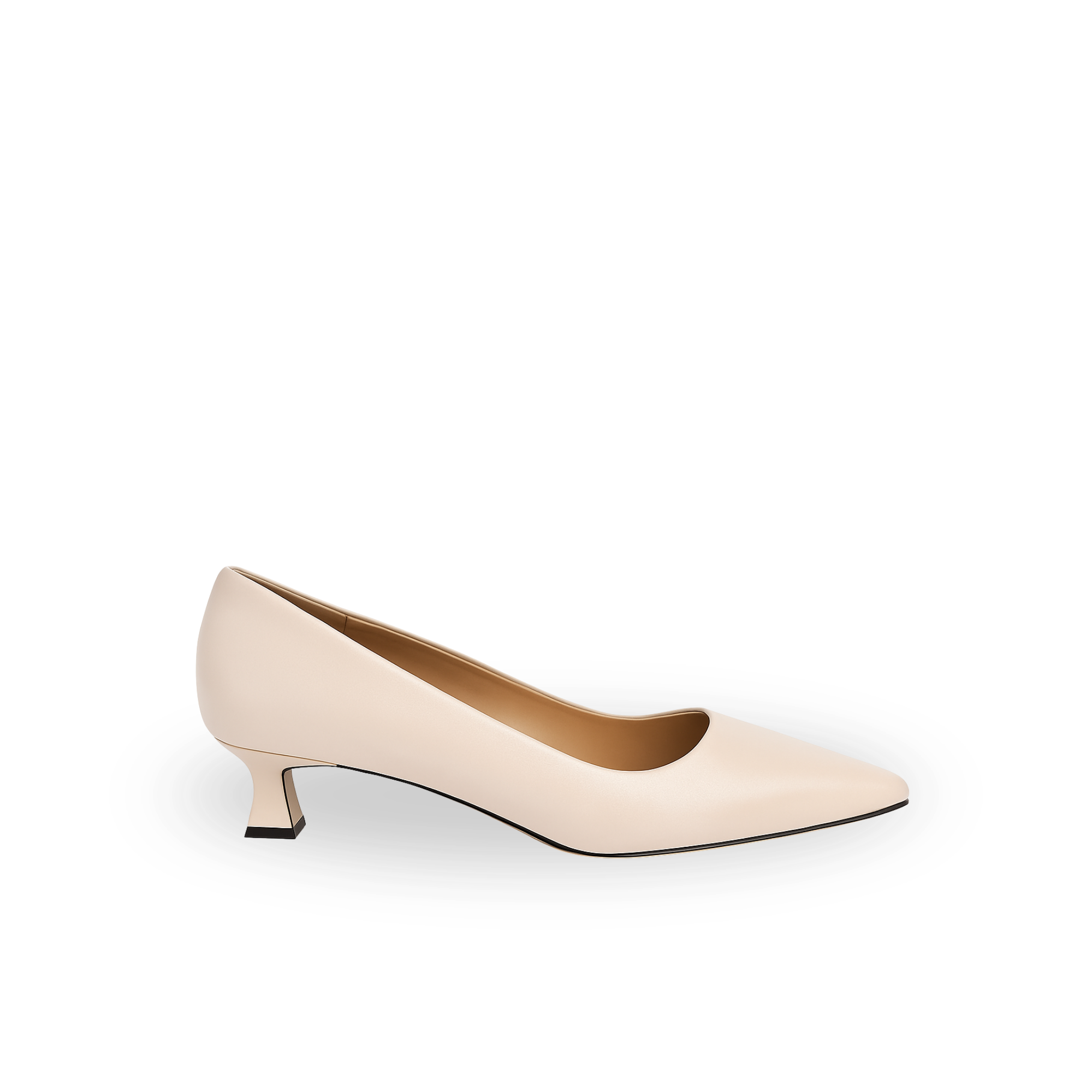 Panya Kadın Bej Deri 3 Cm Şampanya Mini Topuklu Stiletto