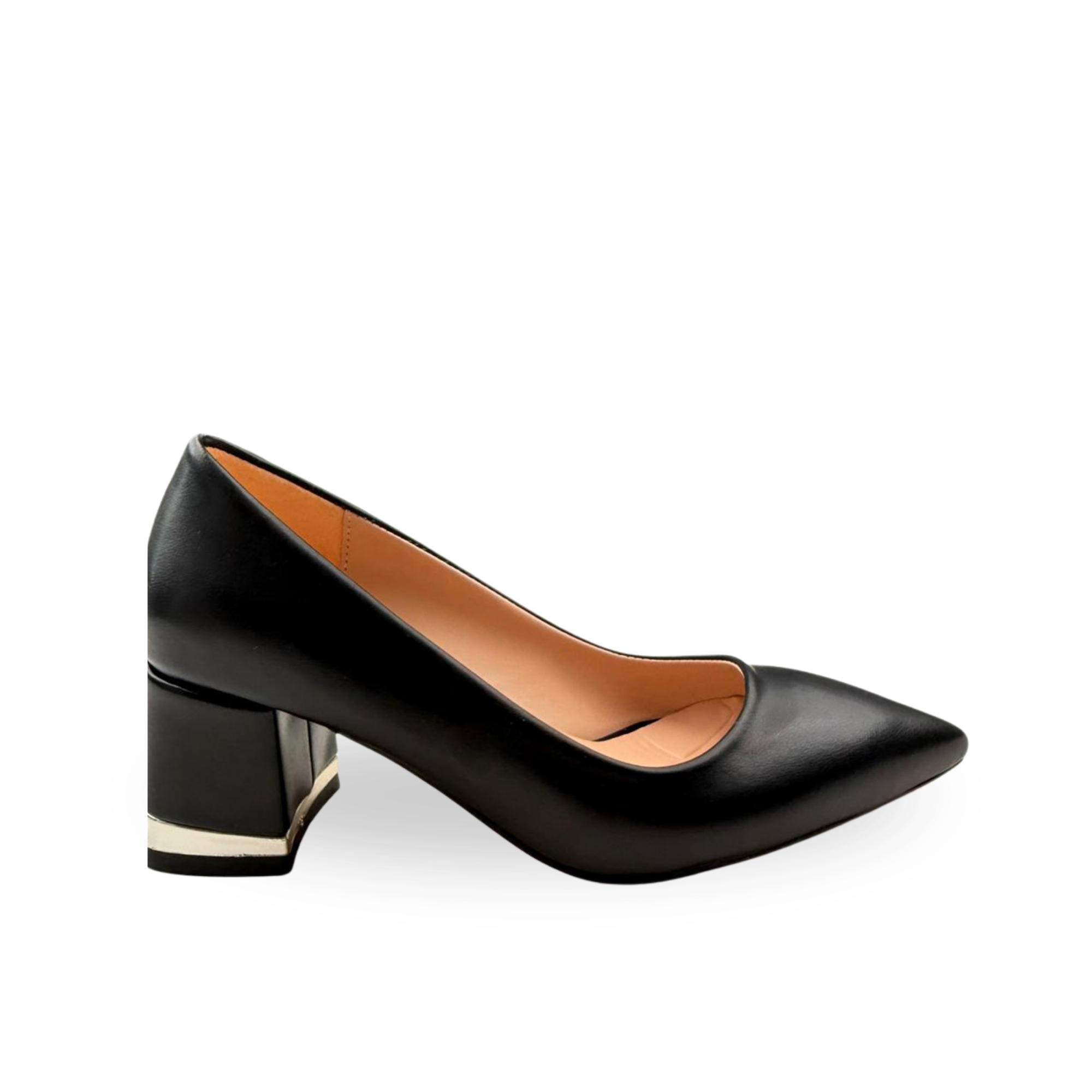 Noır Kadın Siyah Deri 5 Cm Kalın Topuklu Ayakkabı