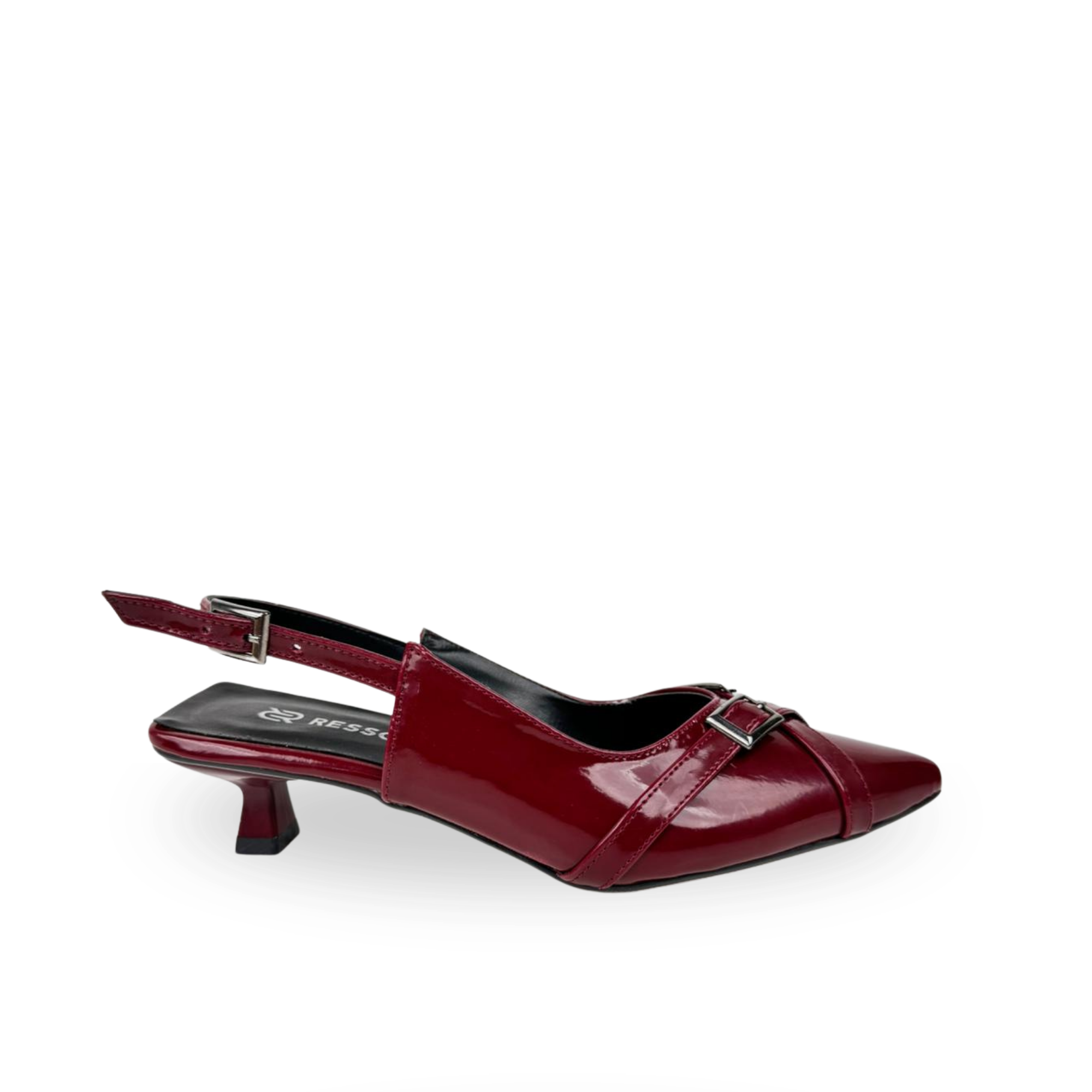 Sofia Bordo Mini Topuk Açık Ayarlanabilir Topuklu Ayakkabı