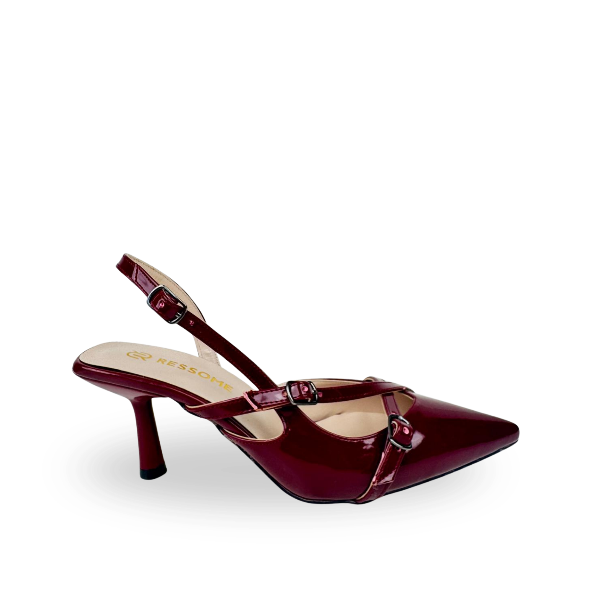 Mary Model Bantlı Kemerli Stiletto Bordo
