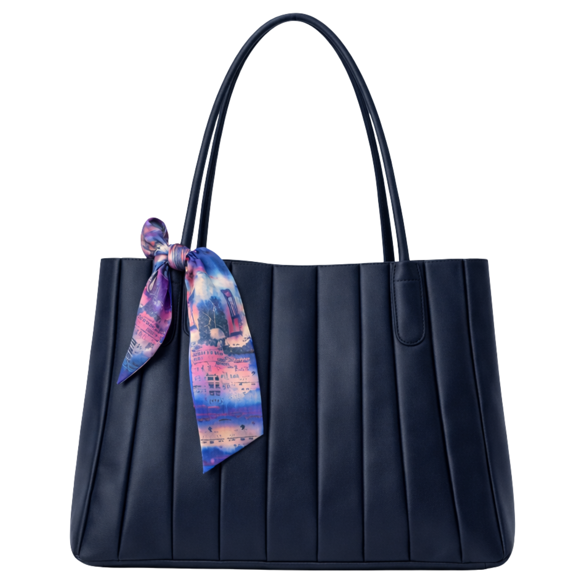 Luna Kadın Lacivert Fularlı Modern Şık Çanta