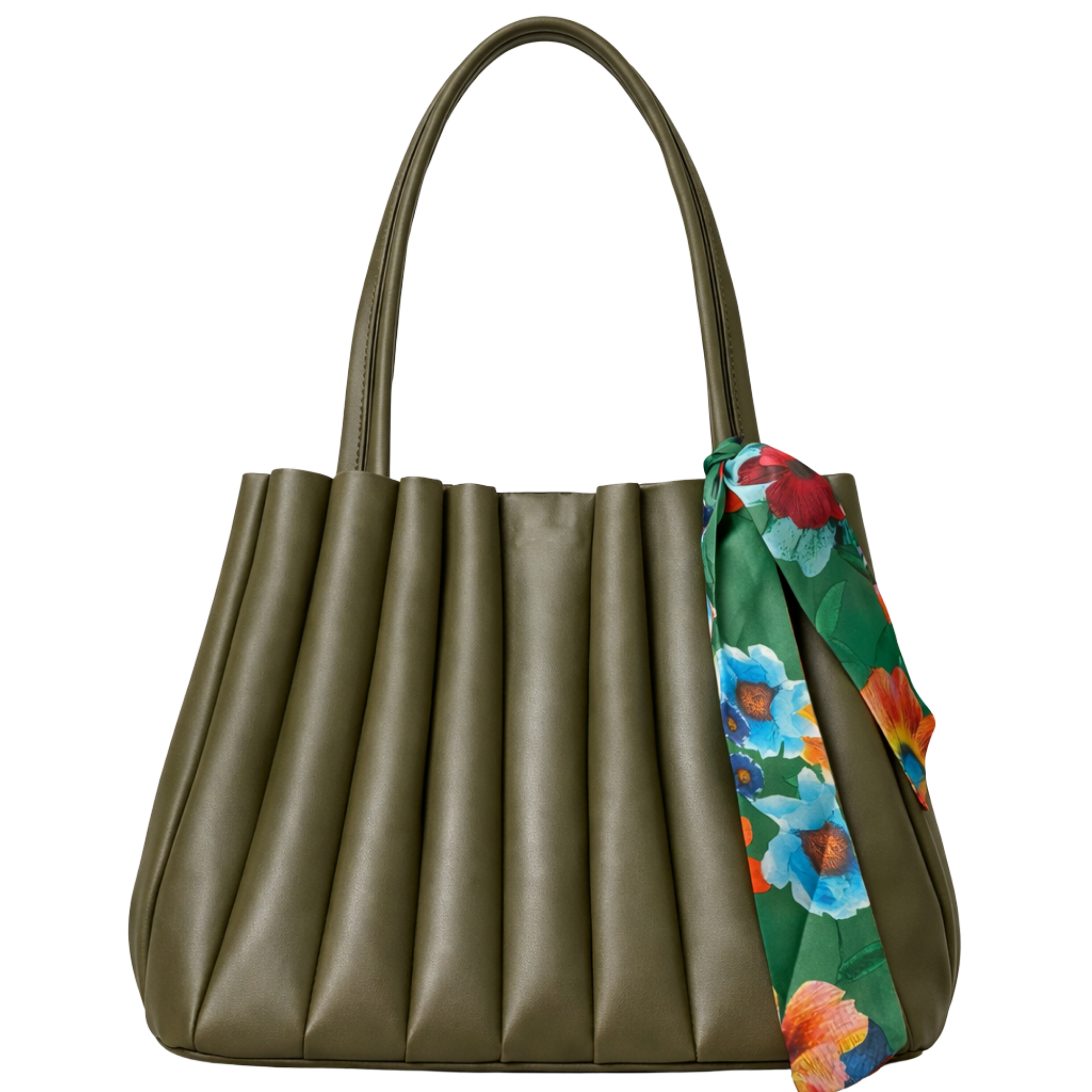 Luna Kadın Haki Yeşil Fularlı Modern Şık Çanta