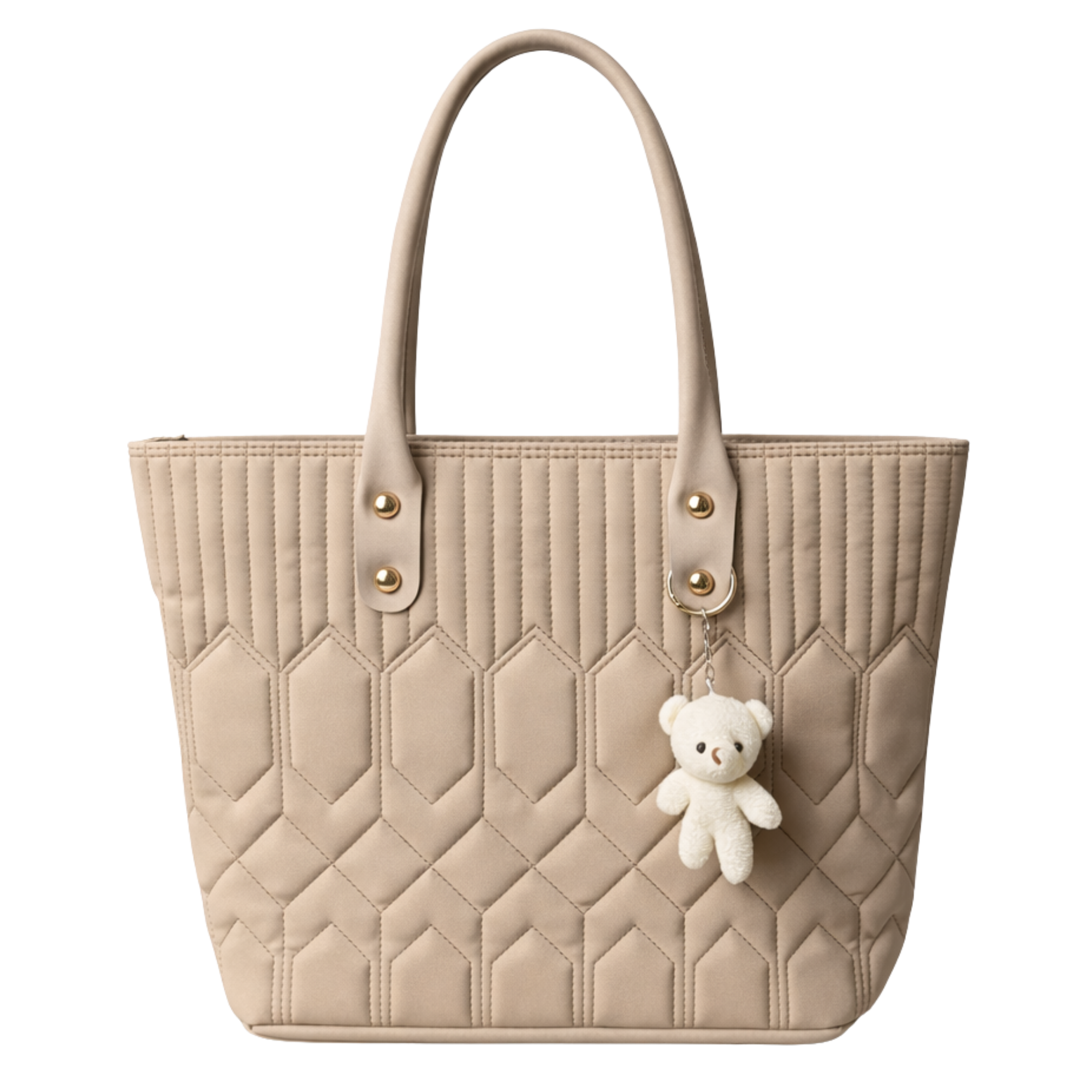 Nara Ayıcık Detaylı Krem Günlük Çanta