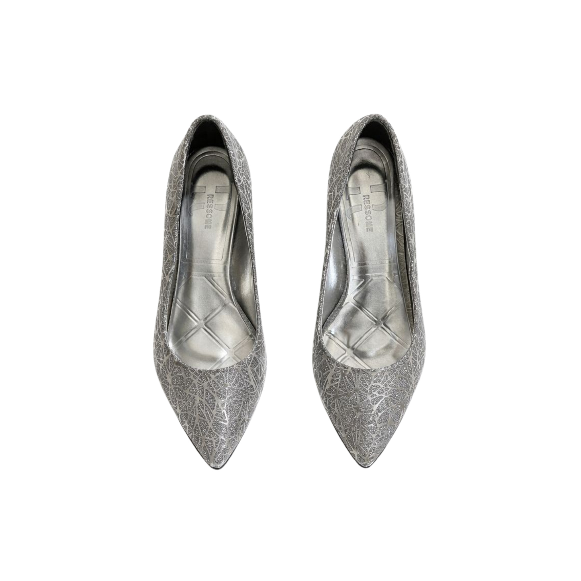 Şimal Kadın Simli 3 cm Kalın Topuklu Ayakkabı Platin