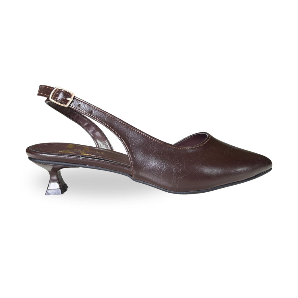 Desire Kadın Arkası Açık 3 Cm şampanya Mini Topuklu Ayakkabı Acı Kahve