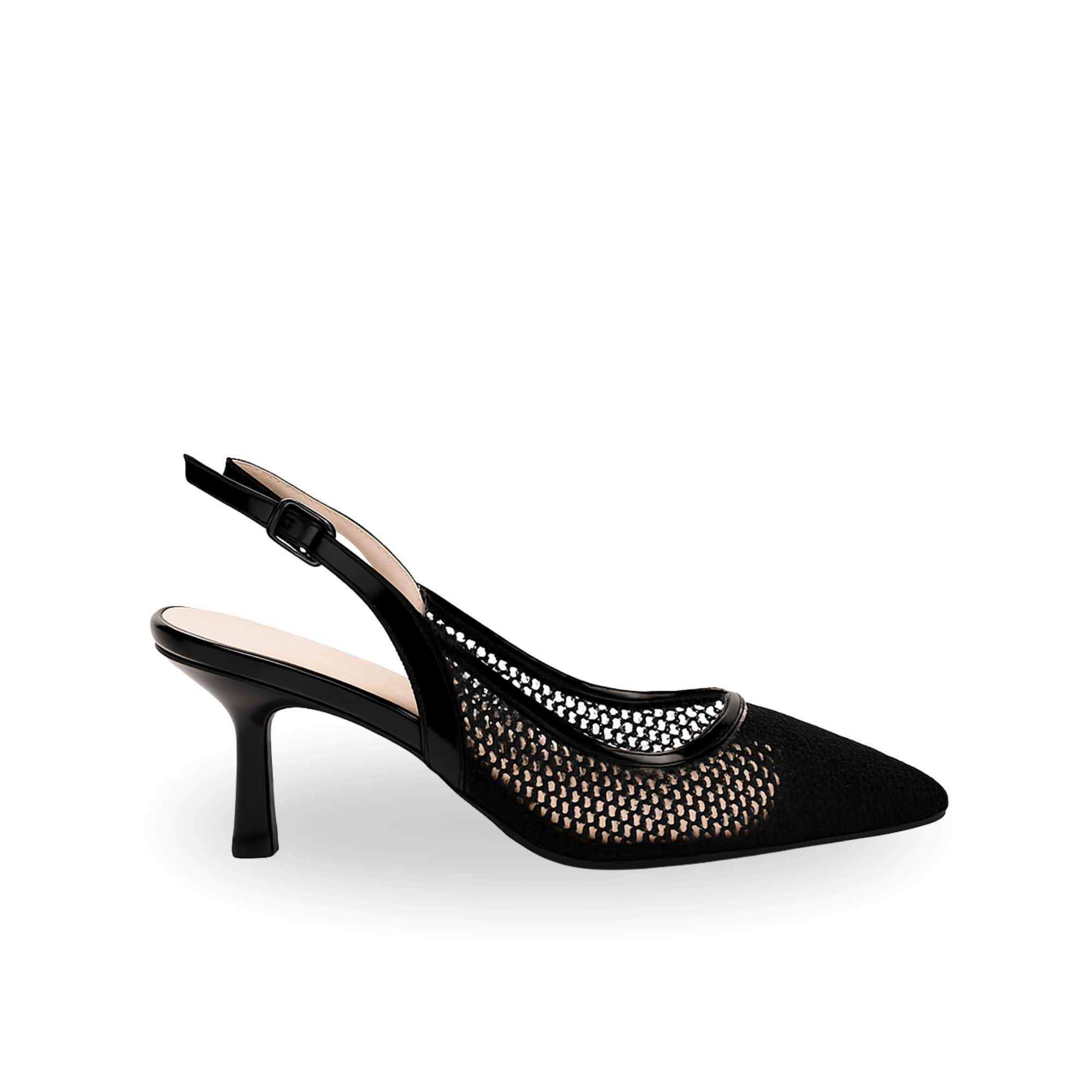 Marj Kadın Fileli Model Kemerli Stiletto Siyah