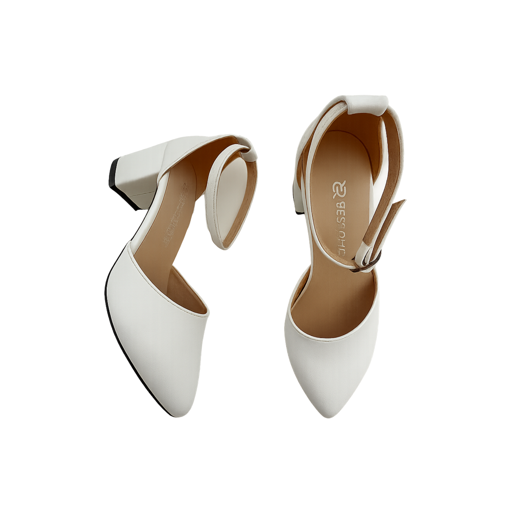 Benita Beyaz Açık Bilekten bağlamalı Klasik Ayakkabı