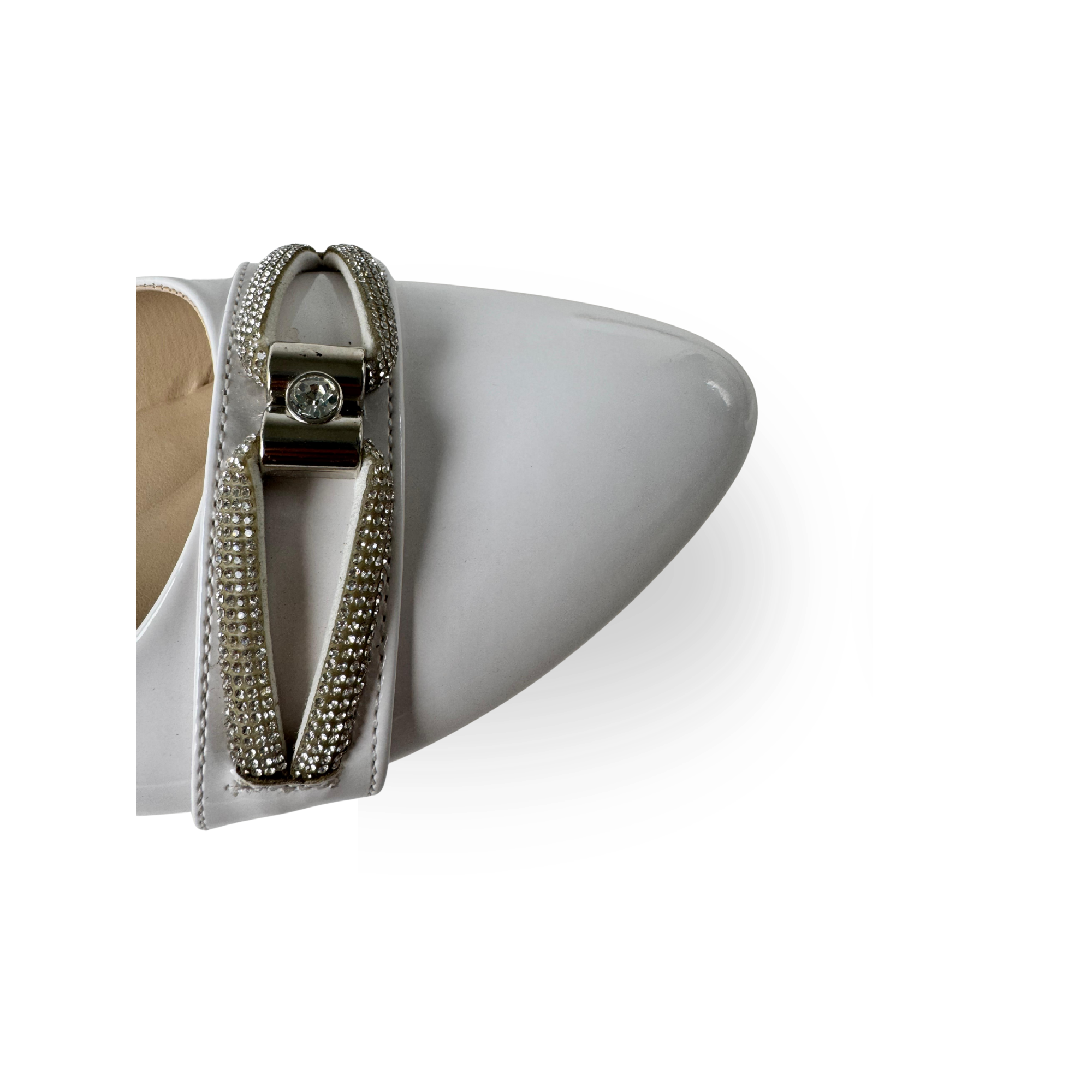 Diana Taşlı Beyaz Günlük Şık Otopedik Taban Babet