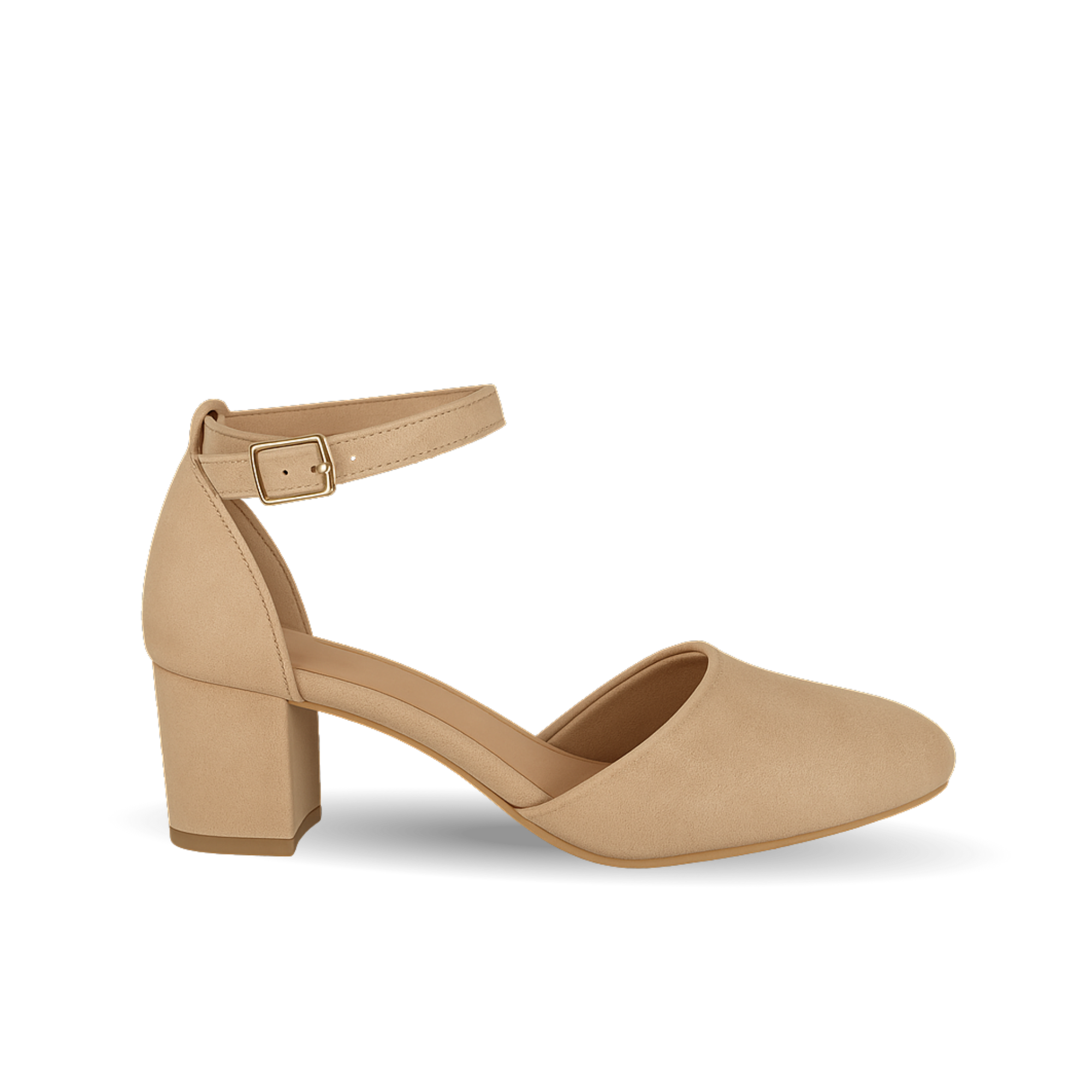 Benita Süet-Bej Açık Bilekten bağlamalı Klasik Ayakkabı