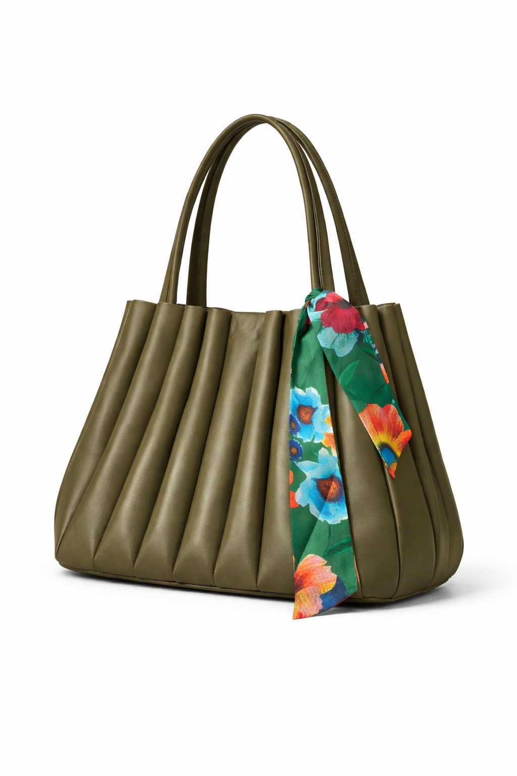 Luna Kadın Haki Yeşil Fularlı Modern Şık Çanta