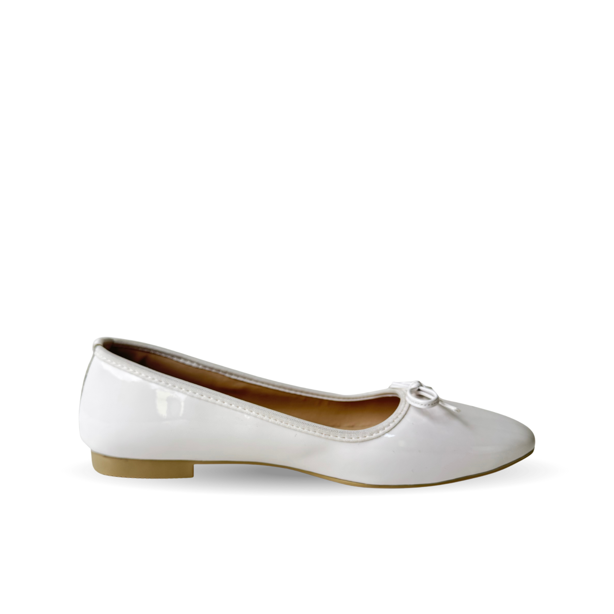 Kadın Gift Model Fiyonklu Rugan Babet Beyaz