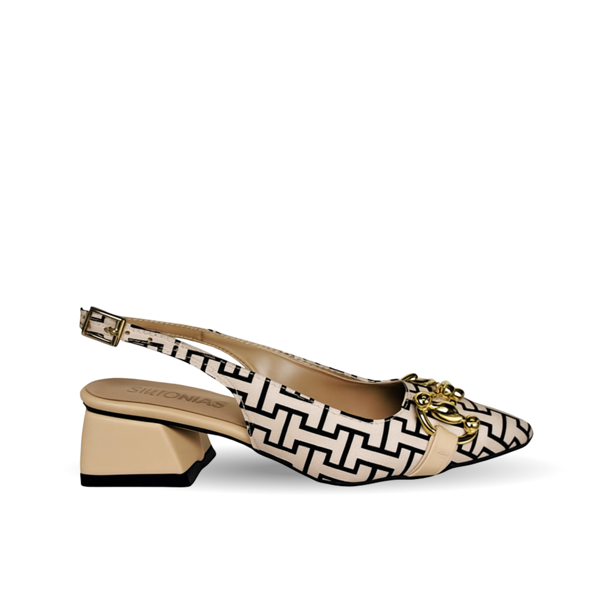 Monica Kadın Tokalı Mini Topuk Sivri Burunlu Babet