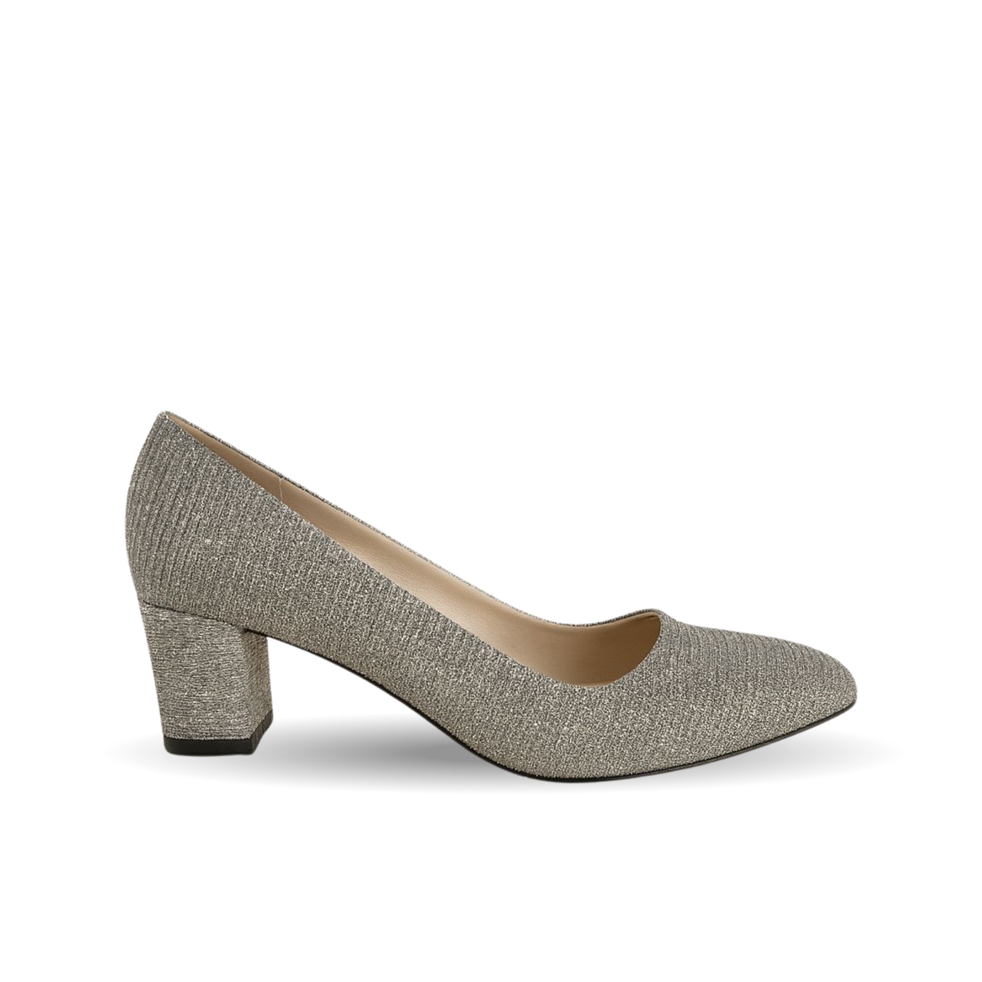 Rossa Kadın Platin Simli 5 Cm Topuklu Klasik Ayakkabı