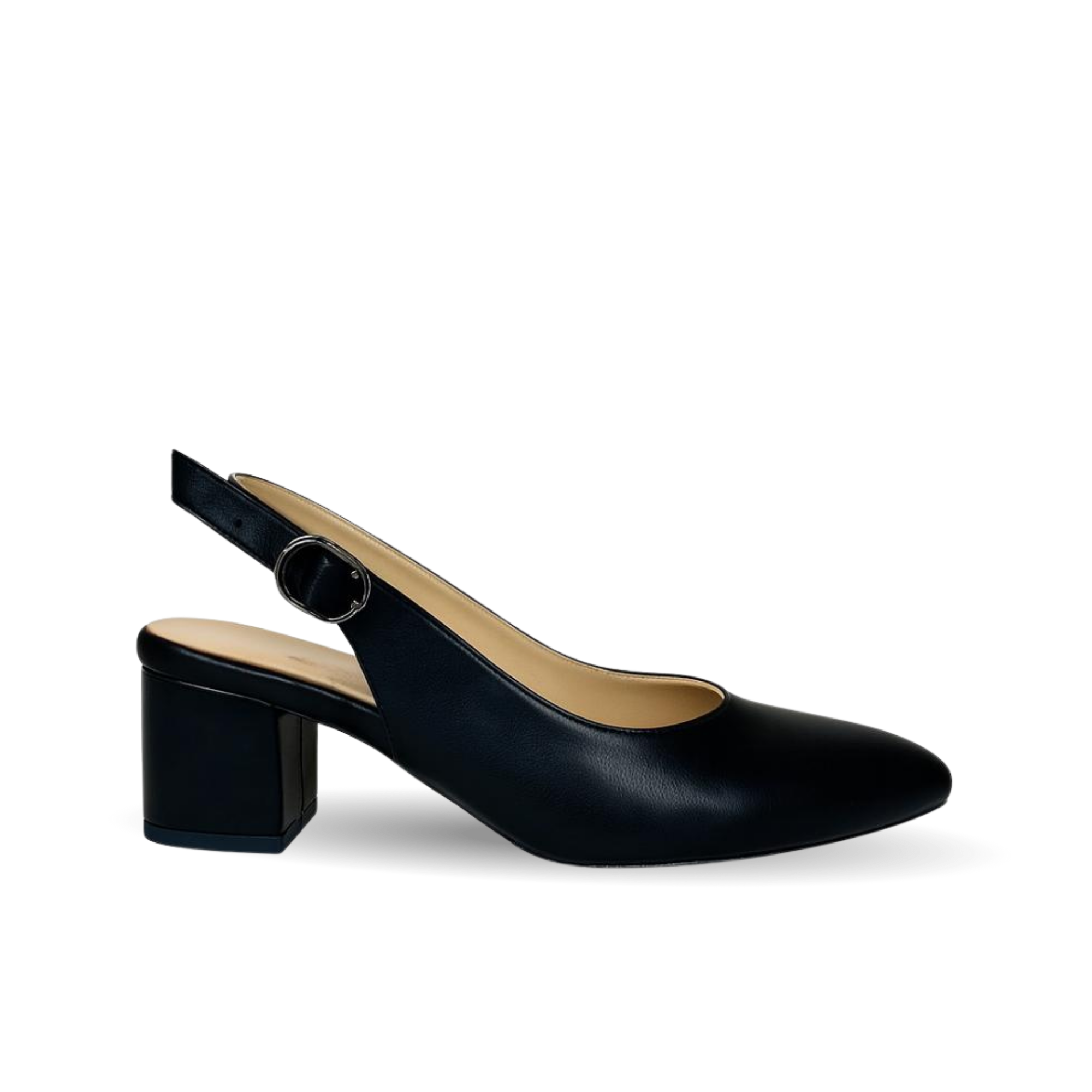 Verde Kadın Arkası Açık Deri 5 Cm Topuklu Klasik Ayakkabı