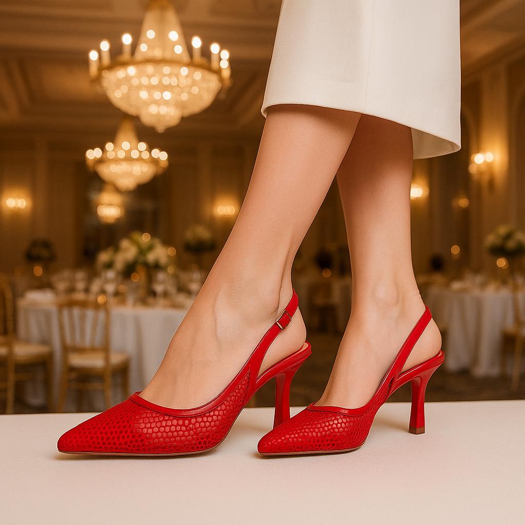 Marj Kadın Fileli Model Kemerli Stiletto