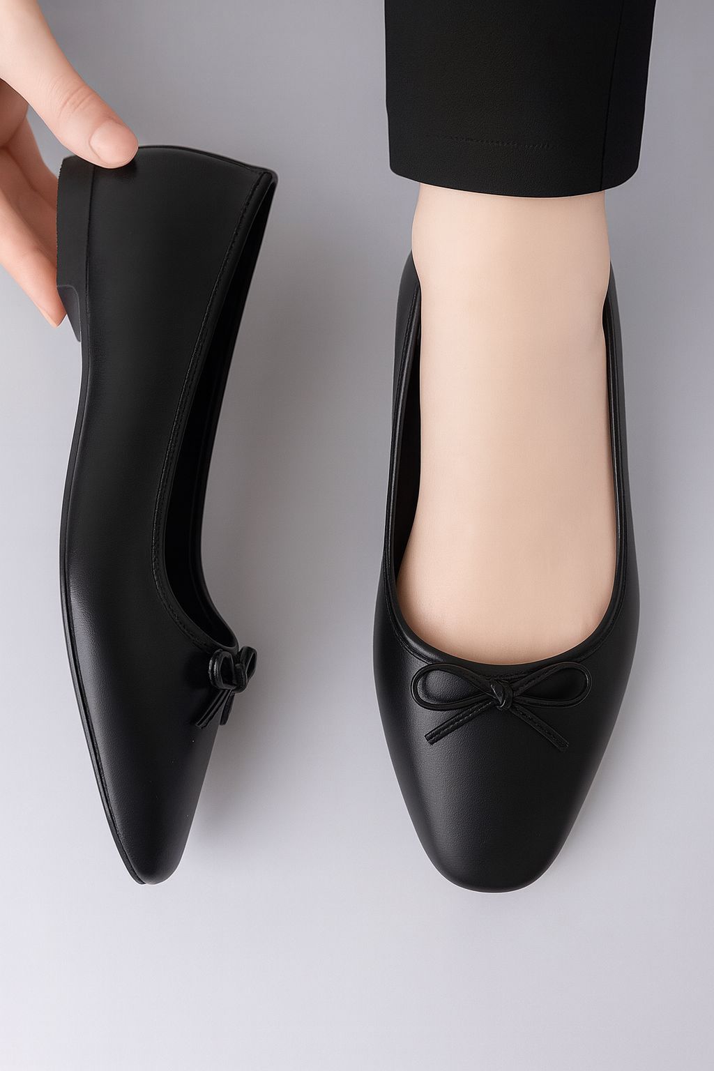 Kadın Gift Model Fiyonklu Babet Mat Siyah