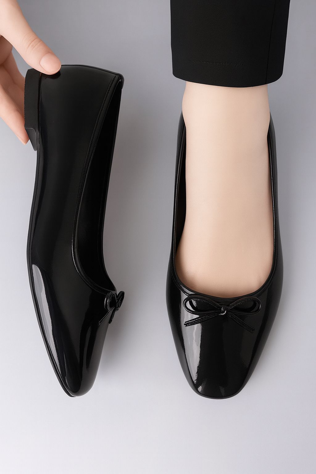 Kadın Gift Model Fiyonklu Babet Rugan Siyah