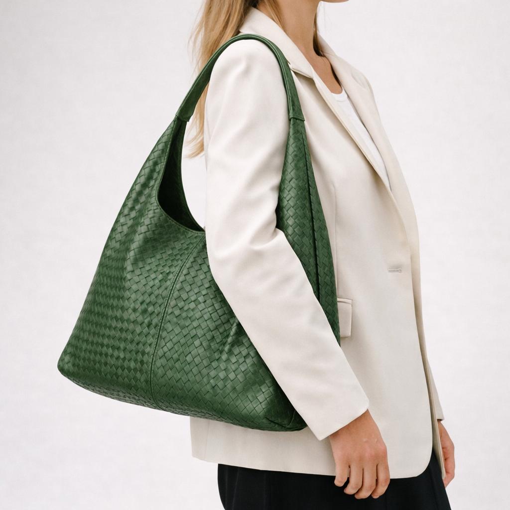 Oslo Kadın Yeşil Omuz Günlük Geniş Şık Çanta