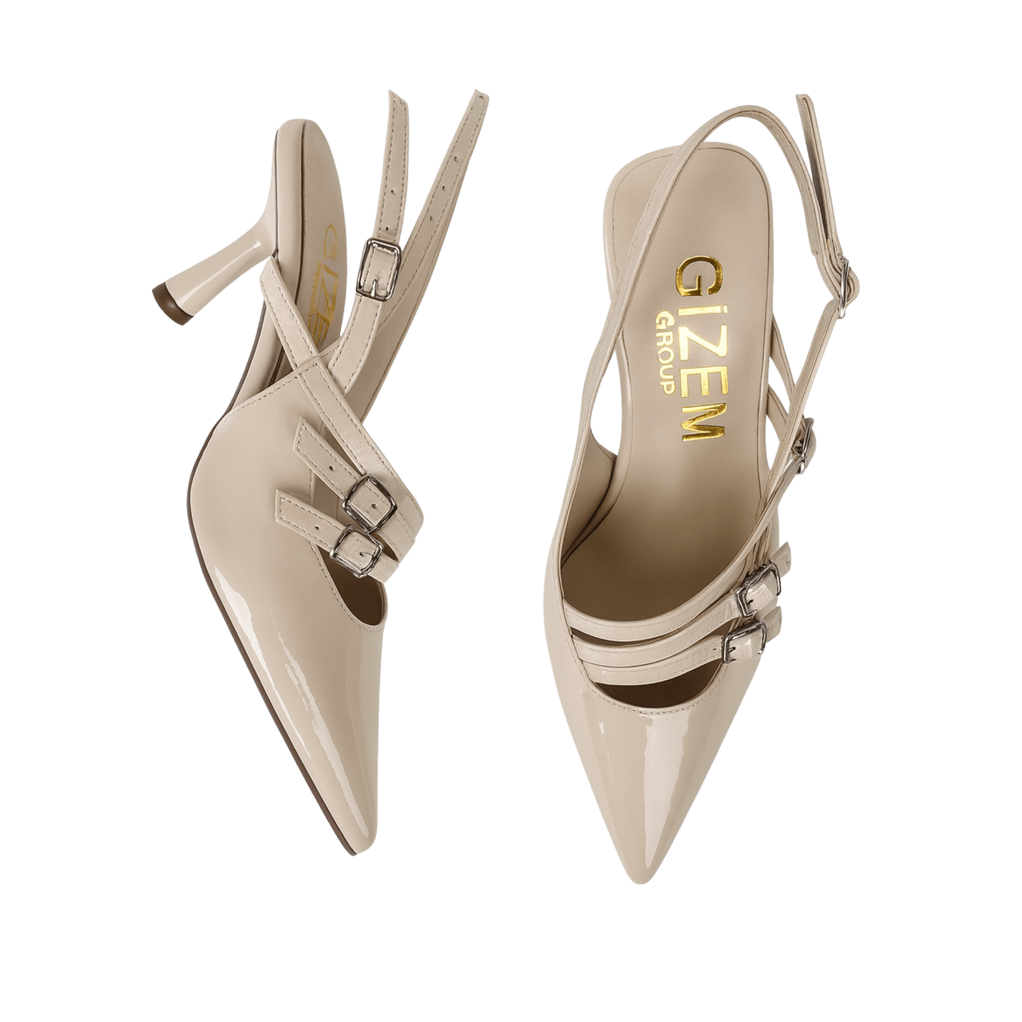 Bella Model Bej Bantlı Kemerli Stiletto - Ressome.com