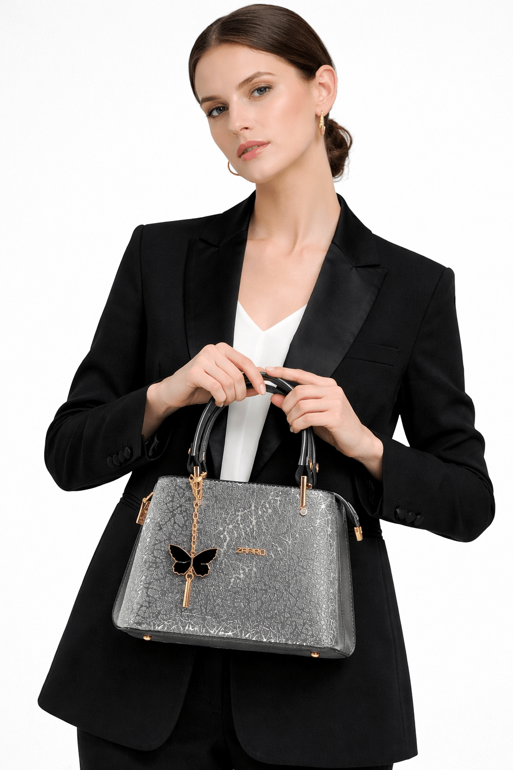 Kadın Diva Simli Charmlı Abiye platin Çanta - Ressome.com