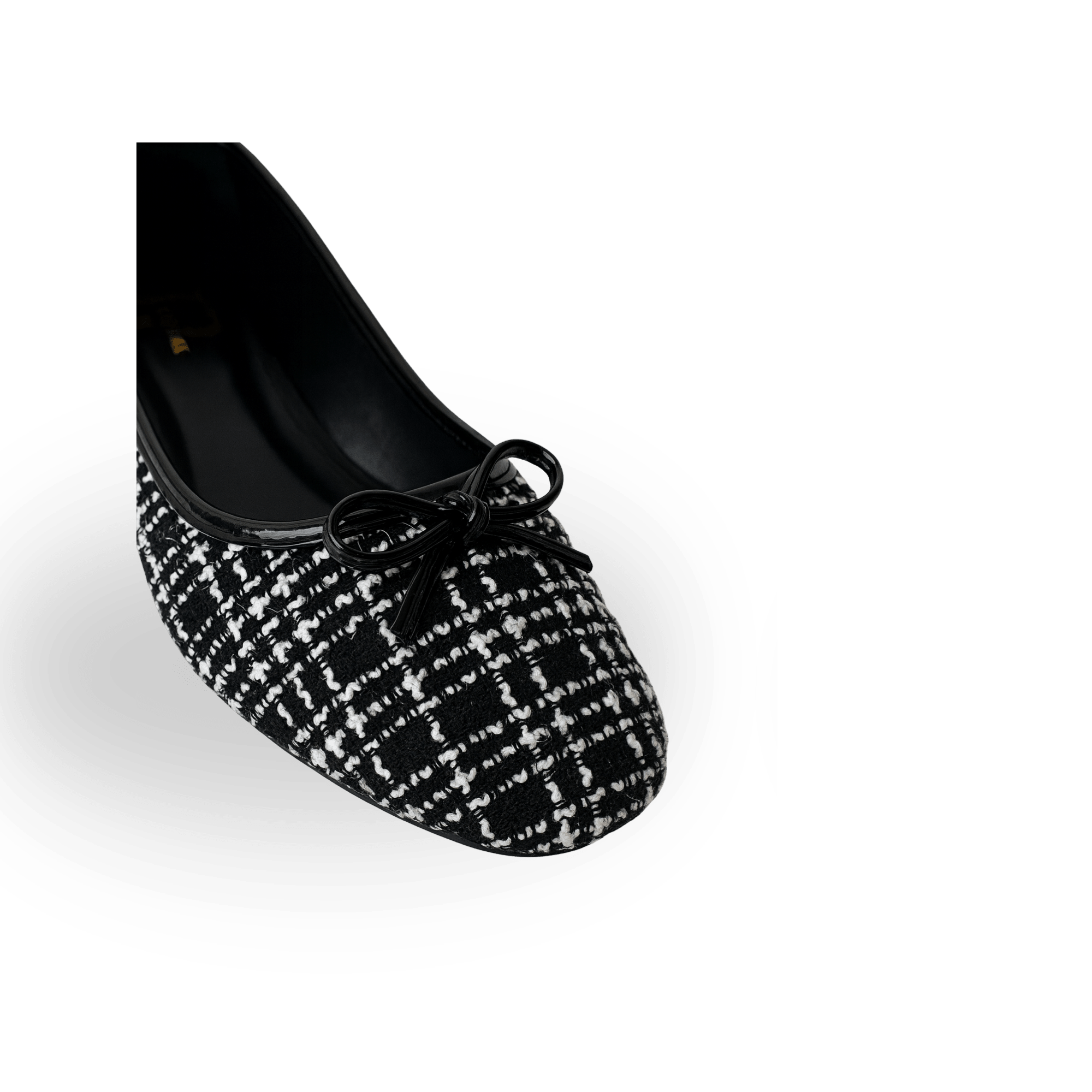 Kadın Gift Model Fiyonklu Ekose Desenli Kumaş Babet Siyah - Ressome.com