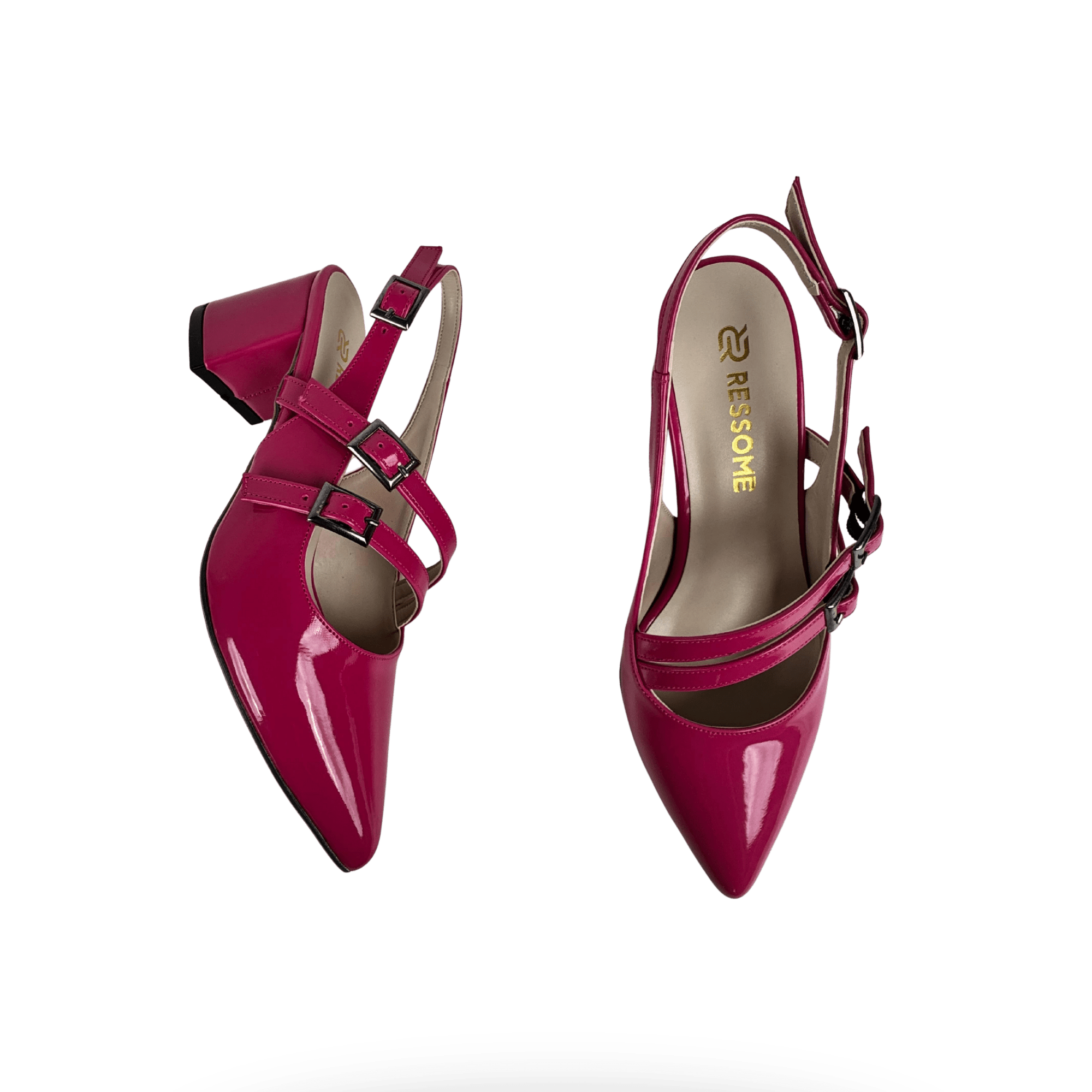 Lady Model Pembe Bantlı Ayarlanabilir Kemerli Topuklu Ayakkabı - Ressome.com