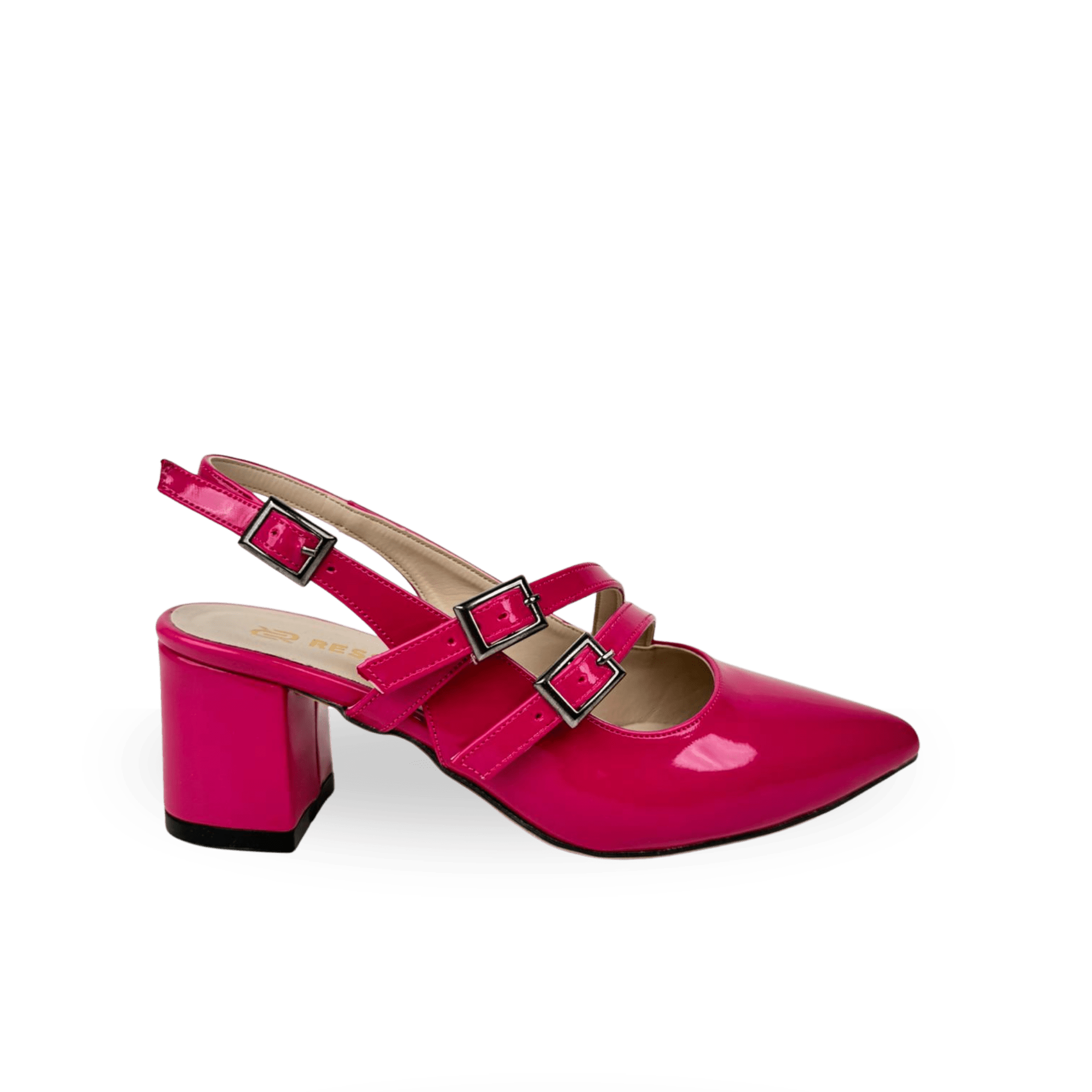 Lady Model Pembe Bantlı Ayarlanabilir Kemerli Topuklu Ayakkabı - Ressome.com