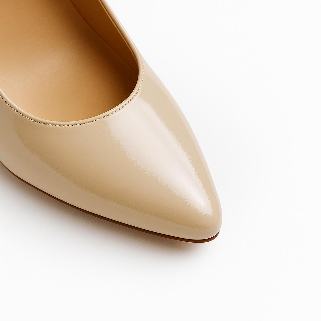 Lady Model Bej Bantlı Ayarlanabilir Kemerli Topuklu Ayakkabı