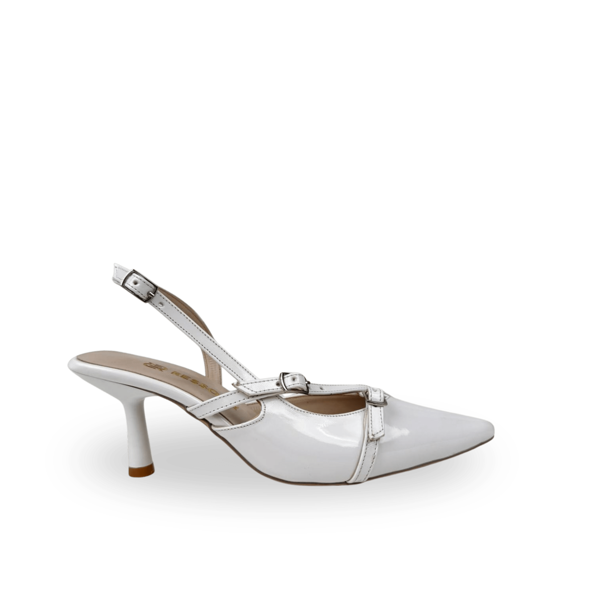 Mary Model Bantlı Kemerli Stiletto Beyaz - Ressome.com