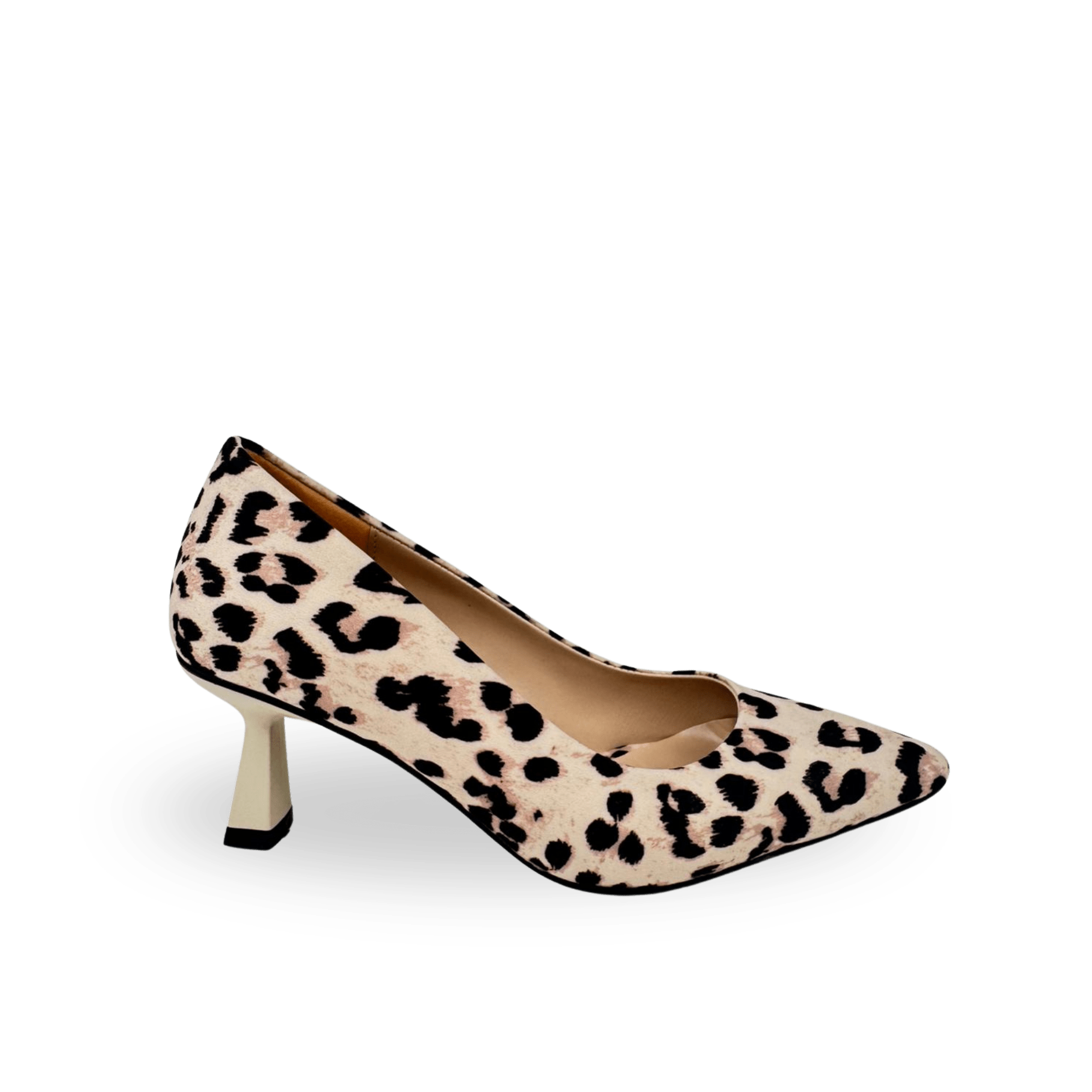 Panya Kadın Leopar Bej Deri 7 Cm Şampanya Topuklu Stiletto - Ressome.com