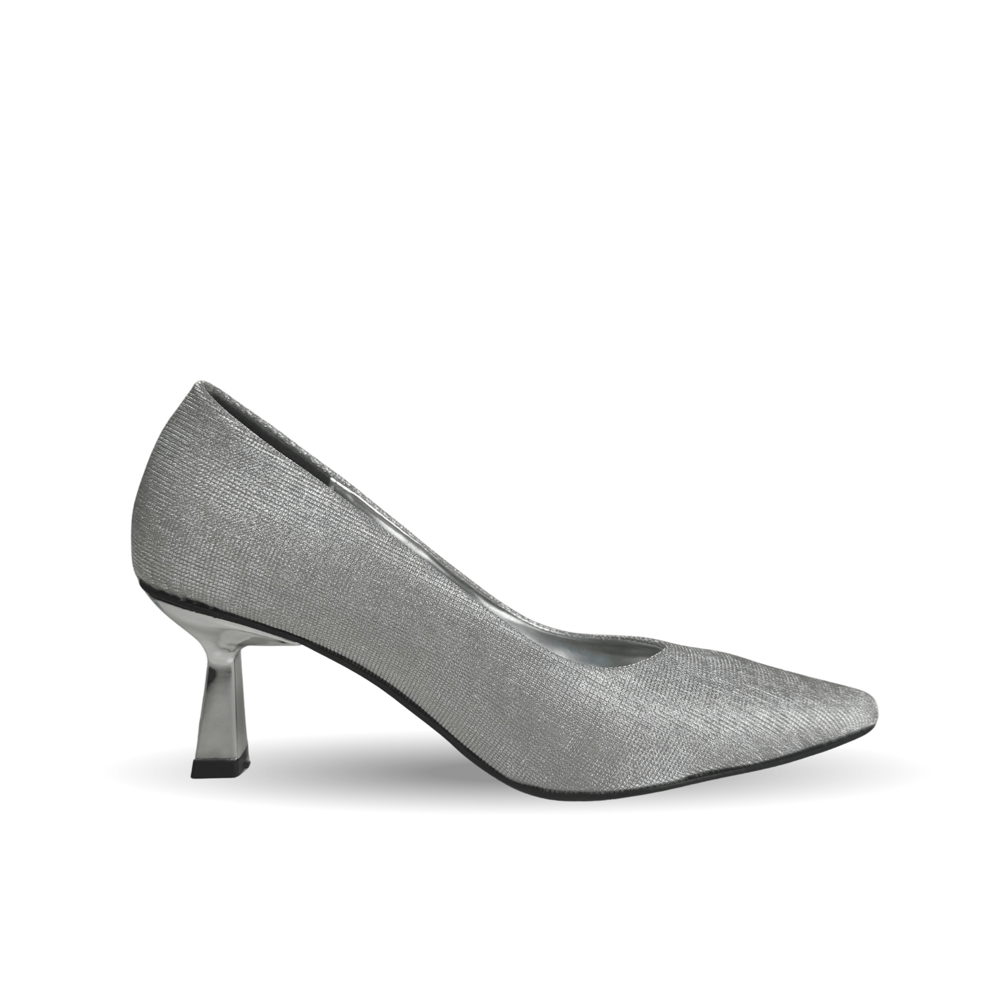 Panya Kadın Simli Gümüş 7 Cm Şampanya Topuklu Stiletto - Ressome.com