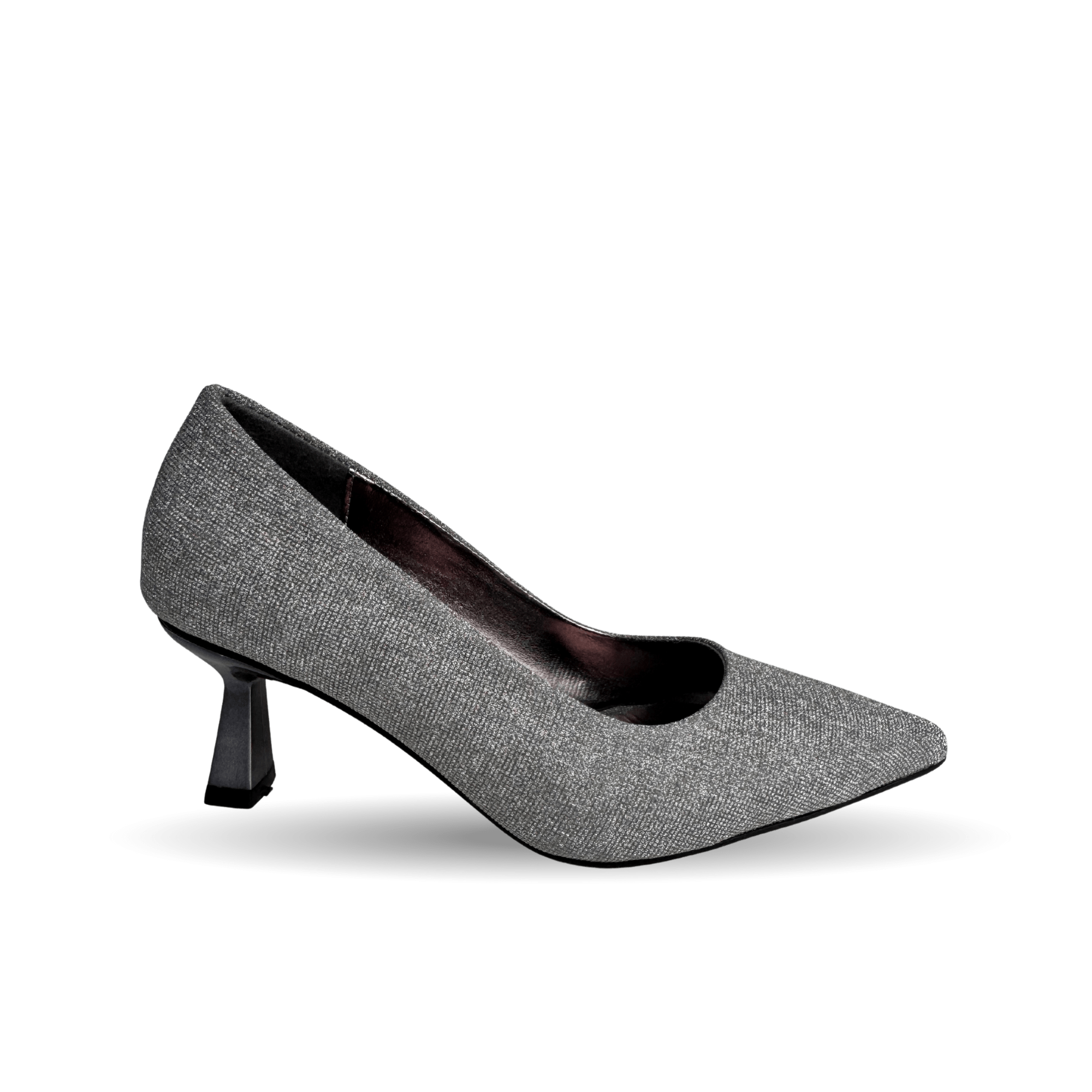 Panya Kadın Simli Platin 7 Cm Şampanya Topuklu Stiletto - Ressome.com