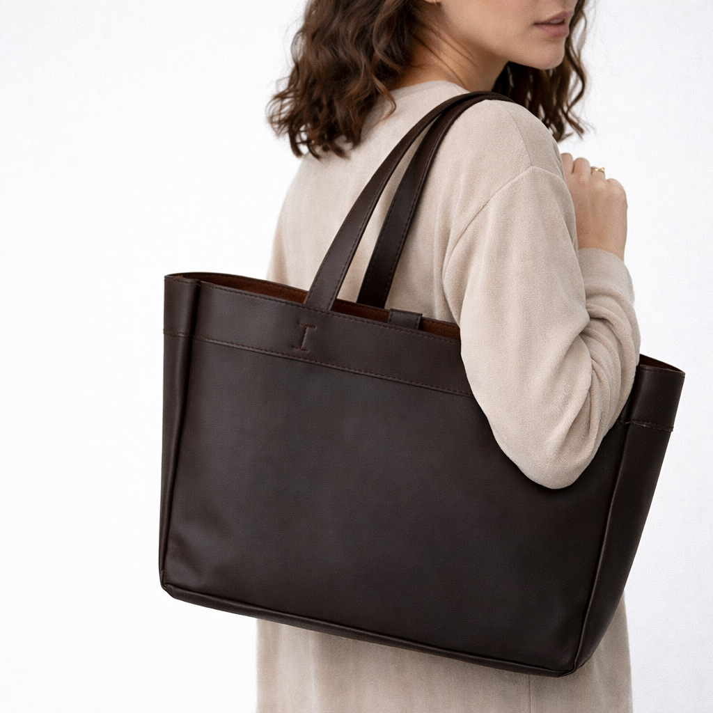 Goris Kadın Acı Kahve Deri Omuz Çantası