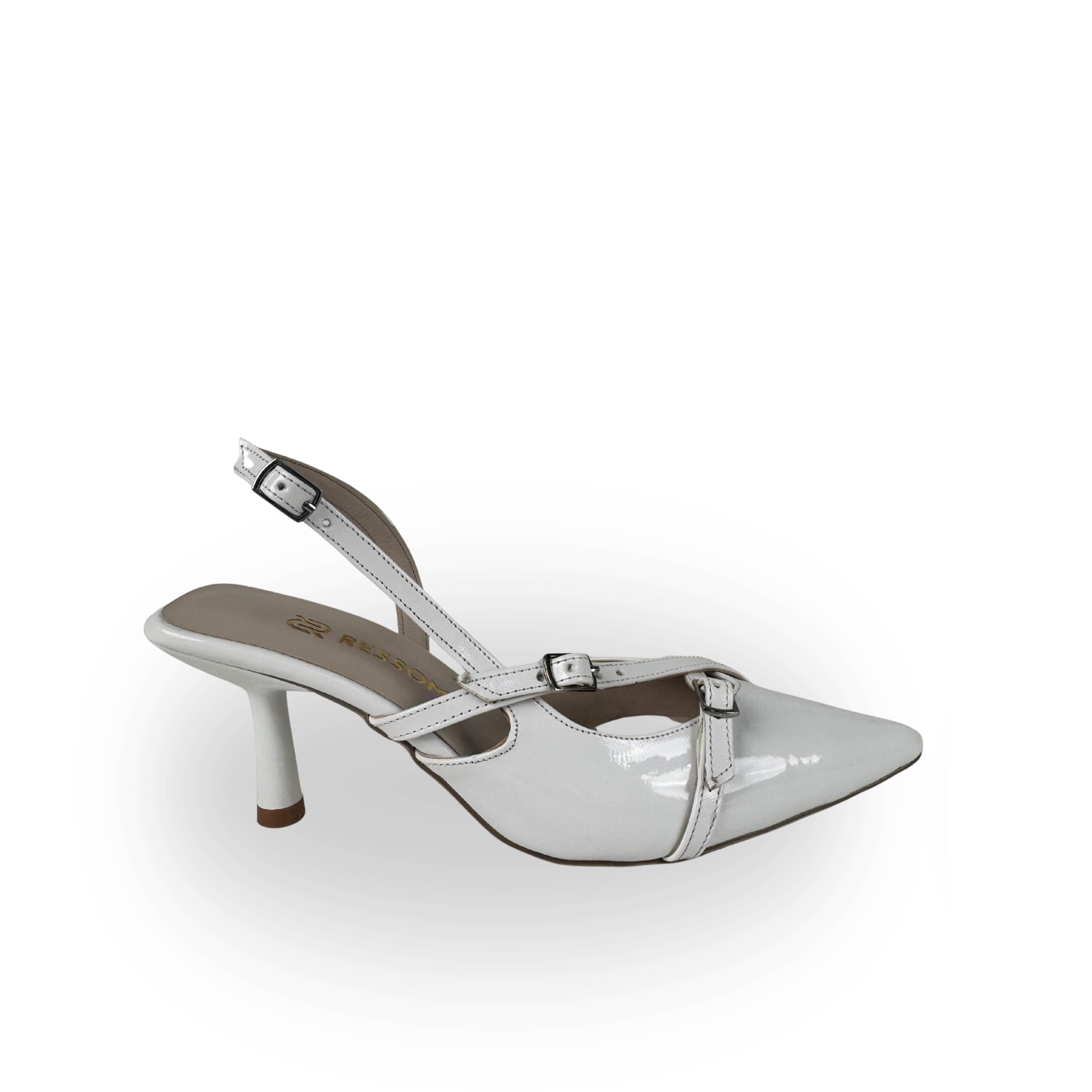 Mary Model Bantlı Kemerli Stiletto Beyaz