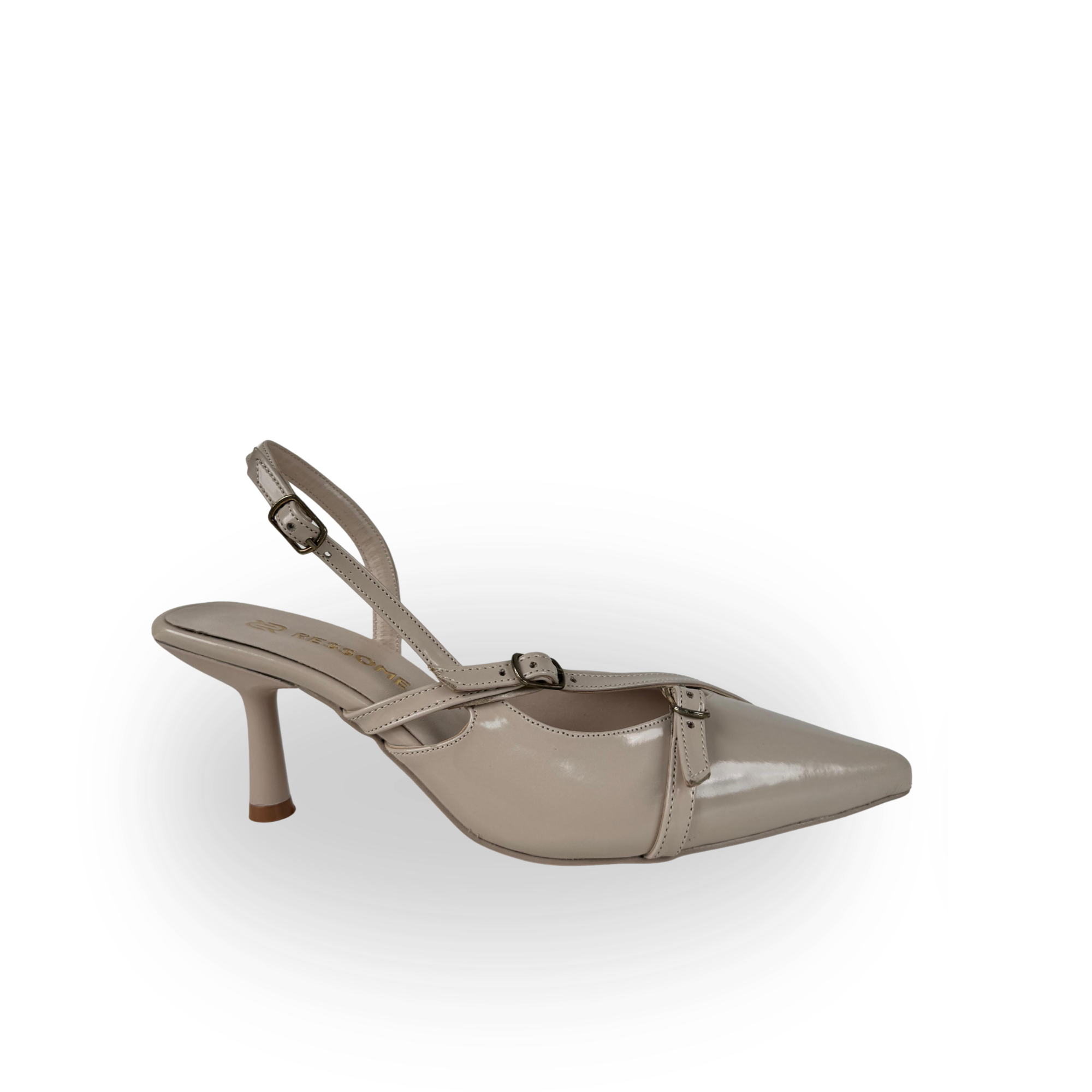 Mary Model Bantlı Kemerli Stiletto Bej