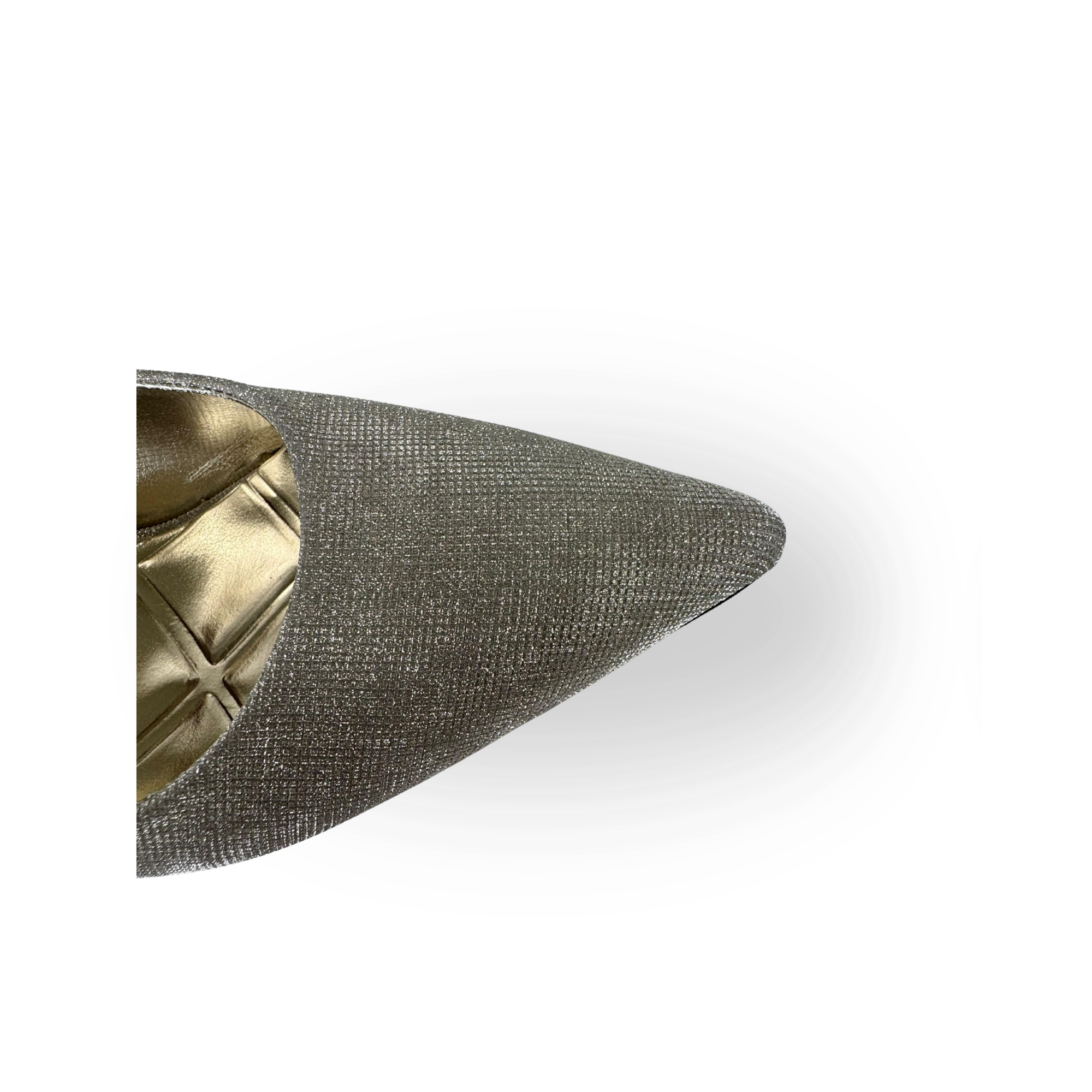 Panya Kadın Simli Gold 7 Cm Şampanya Topuklu Stiletto