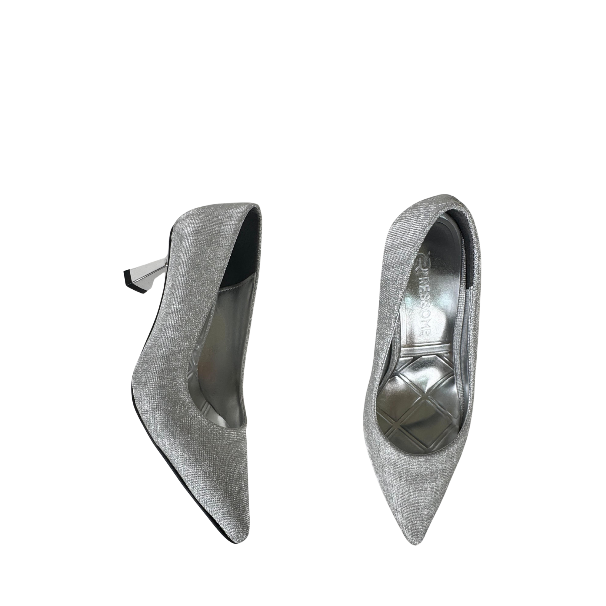 Panya Kadın Simli Gümüş 7 Cm Şampanya Topuklu Stiletto