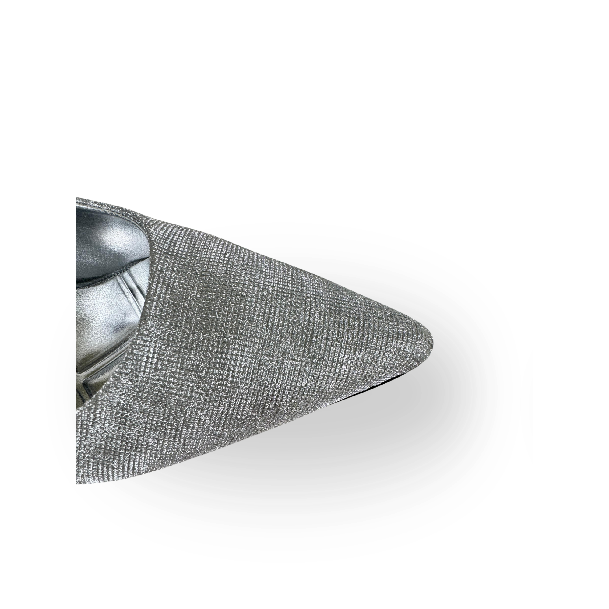 Panya Kadın Simli Gümüş 7 Cm Şampanya Topuklu Stiletto