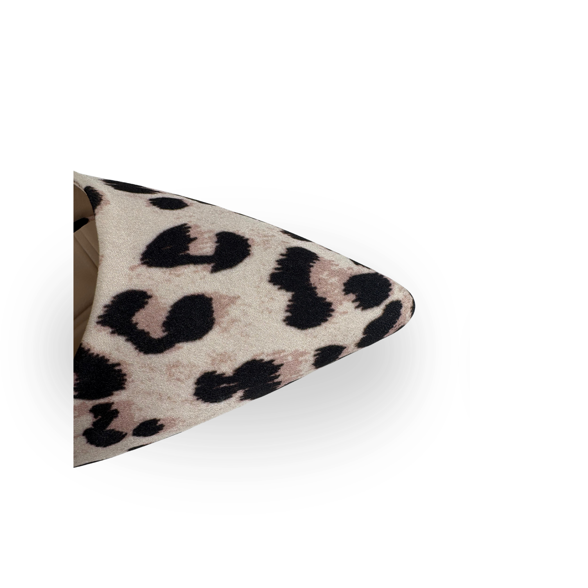 Panya Kadın Leopar Bej Deri 7 Cm Şampanya Topuklu Stiletto