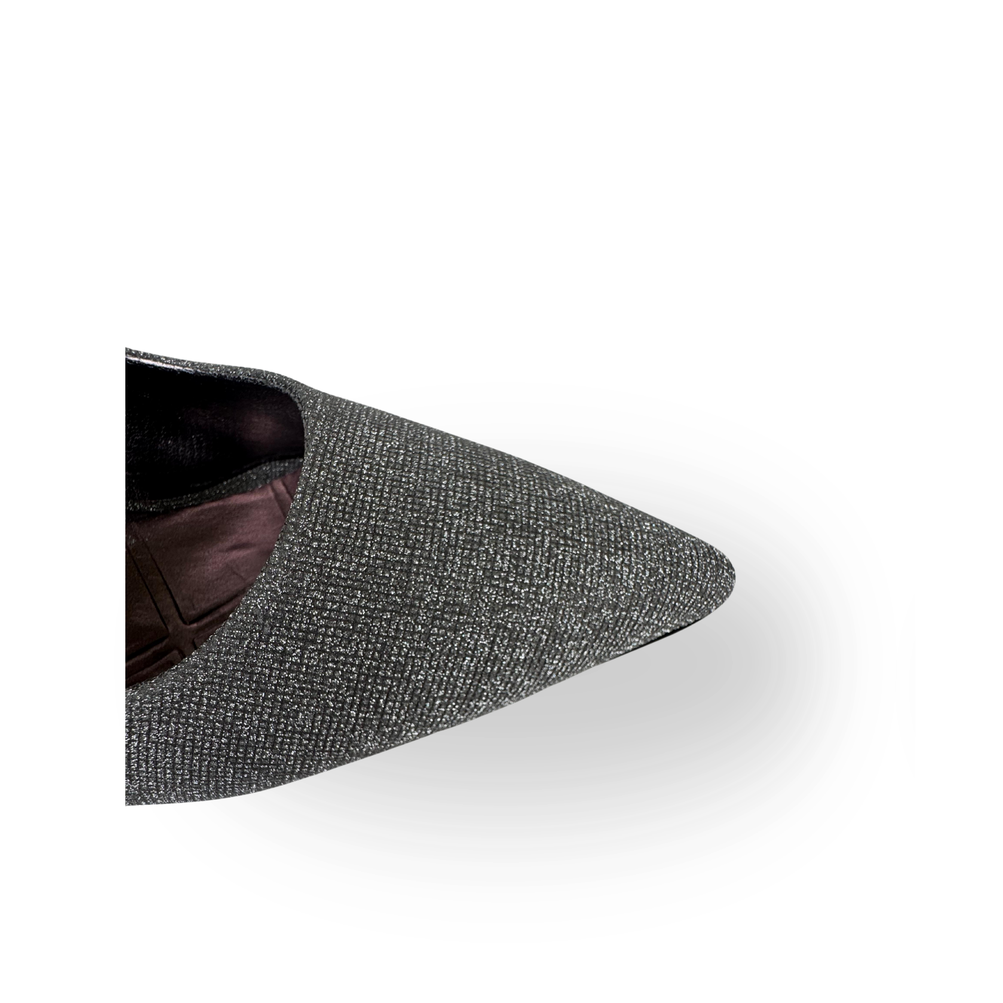 Panya Kadın Simli Platin 7 Cm Şampanya Topuklu Stiletto