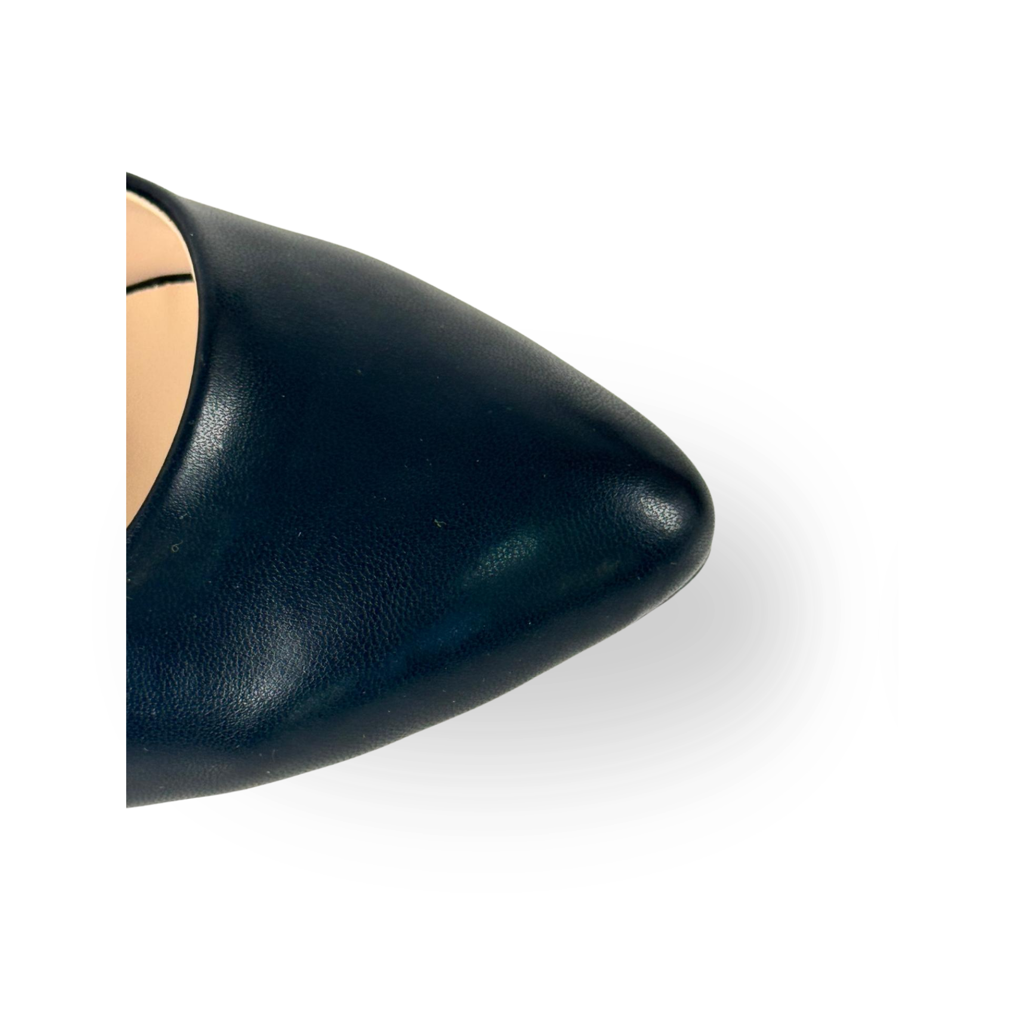 Panya Kadın Şampanya Topuk 7 Cm Siyah Deri Klasik Sitiletto