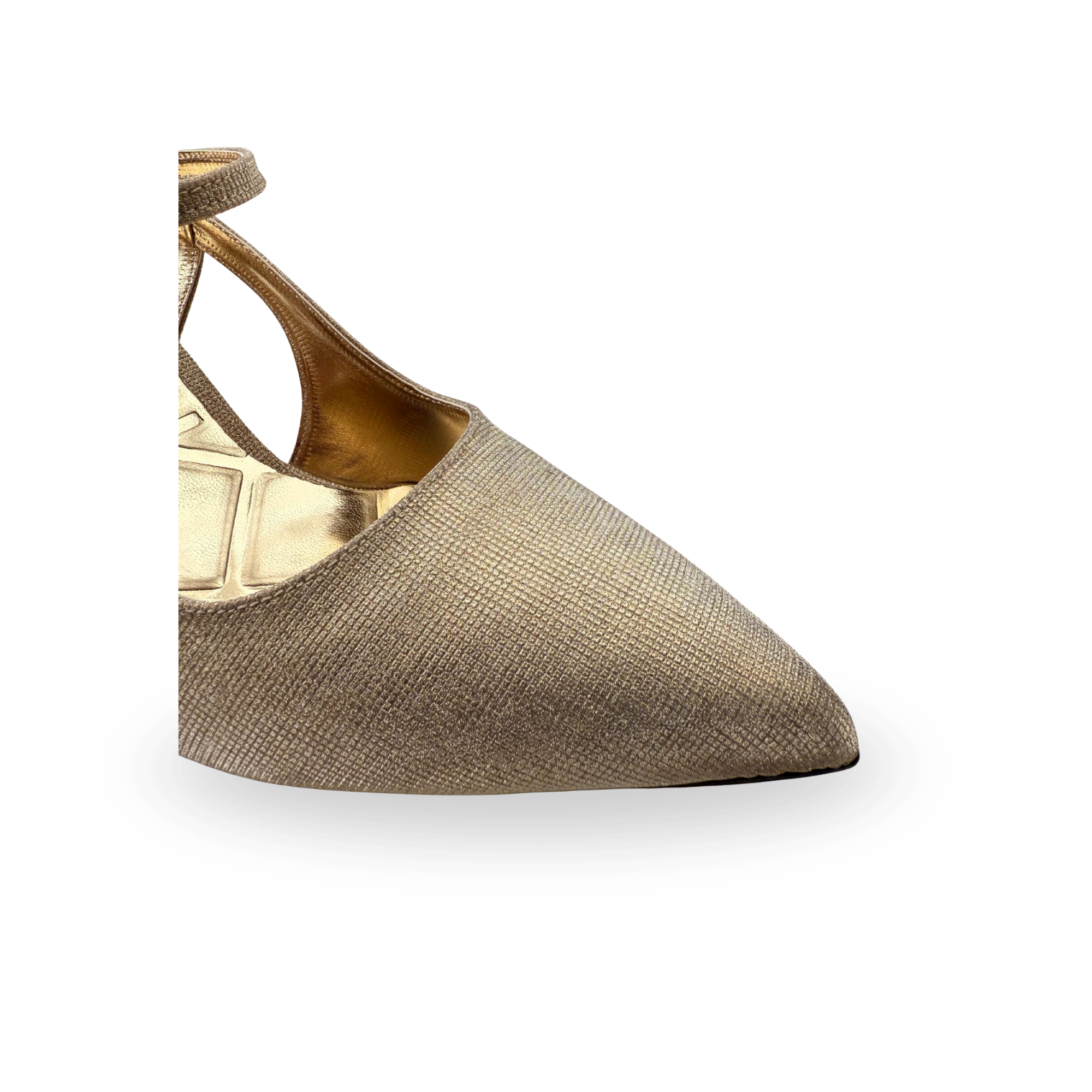 Kontes Kadın Simli Gold 7Cm İnce Topuklu Stiletto