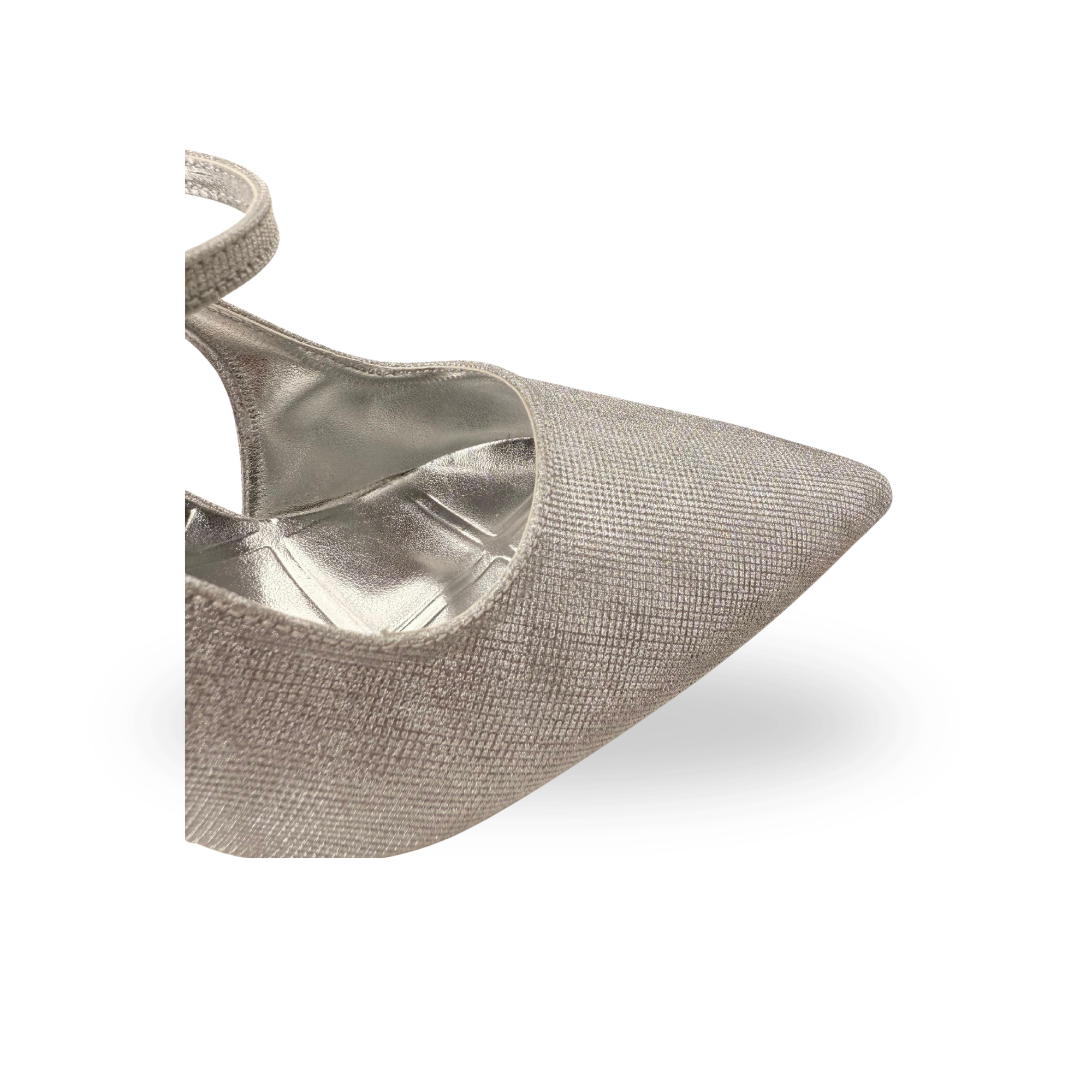 Kontes Kadın Simli Gümüş 7Cm İnce Topuklu Stiletto