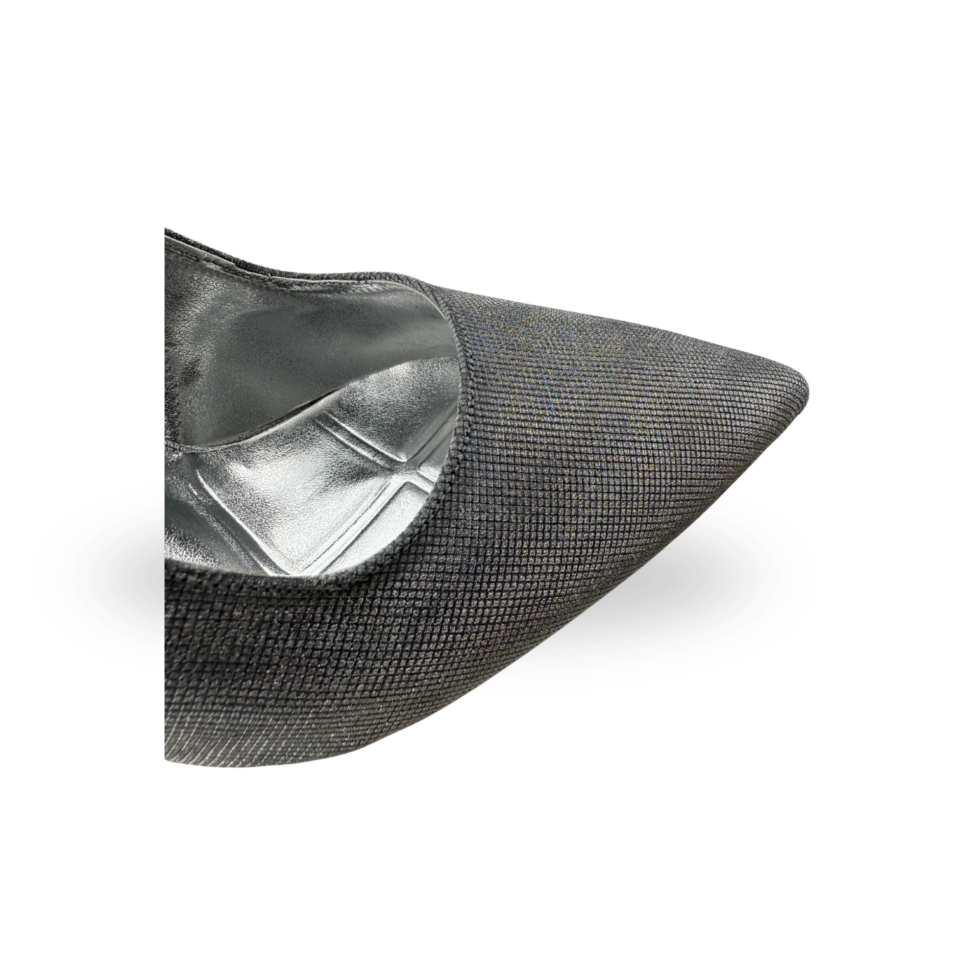 Kontes Kadın Simli Platin 7 Cm İnce Topuklu Stiletto