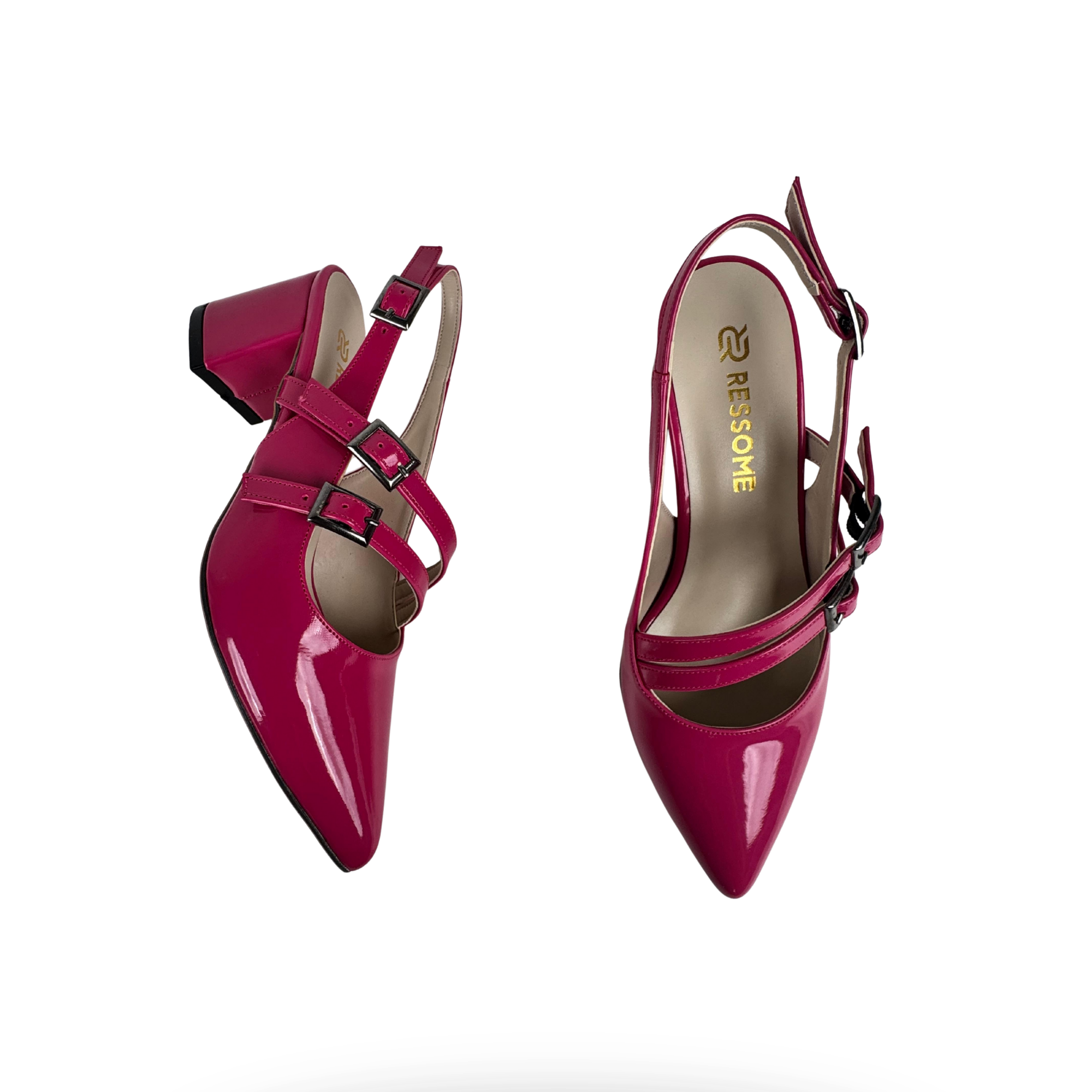 Lady Model Pembe Bantlı Ayarlanabilir Kemerli Topuklu Ayakkabı