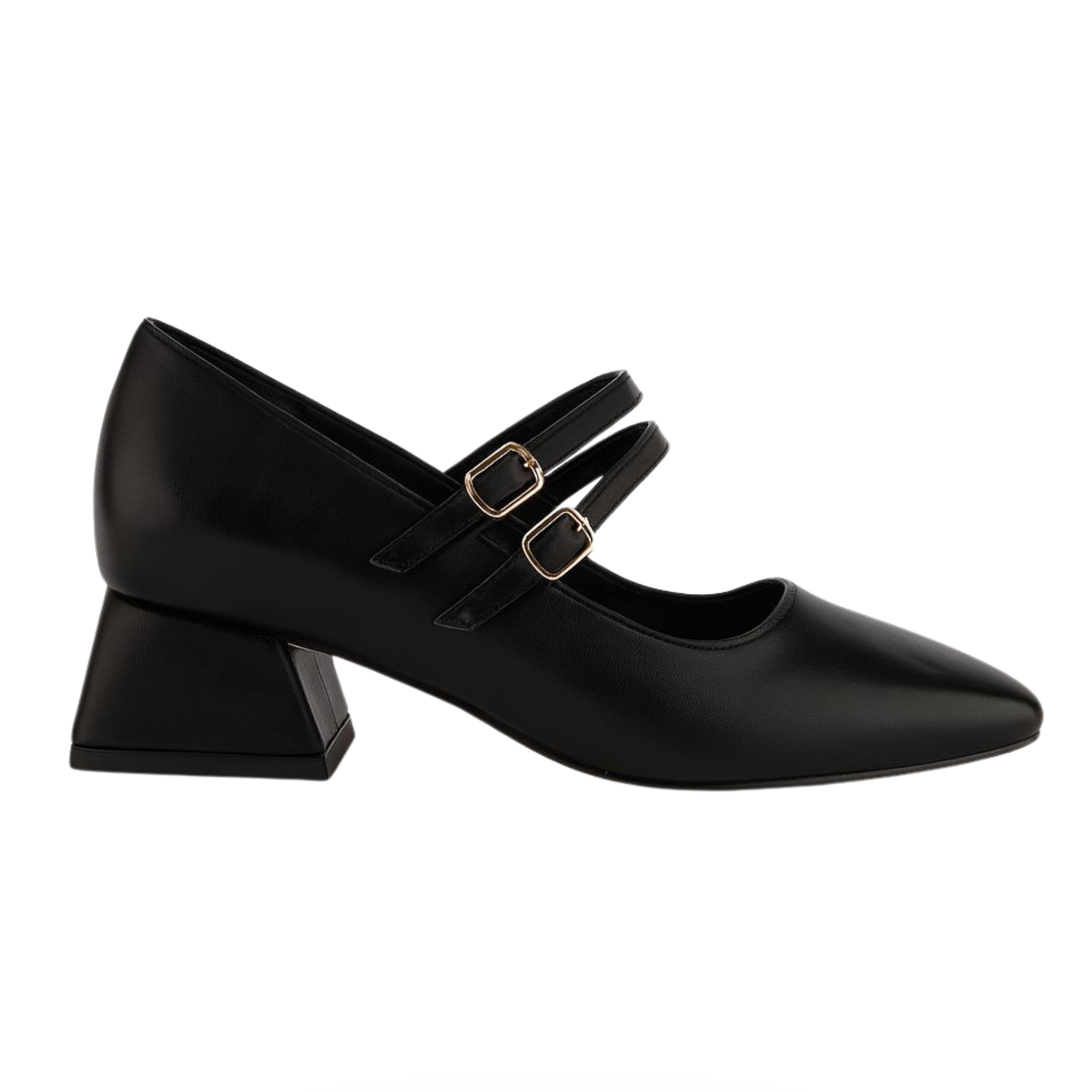 Lena Sky Kadın 3 cm Düşük topuklu Retro Mat Siyah