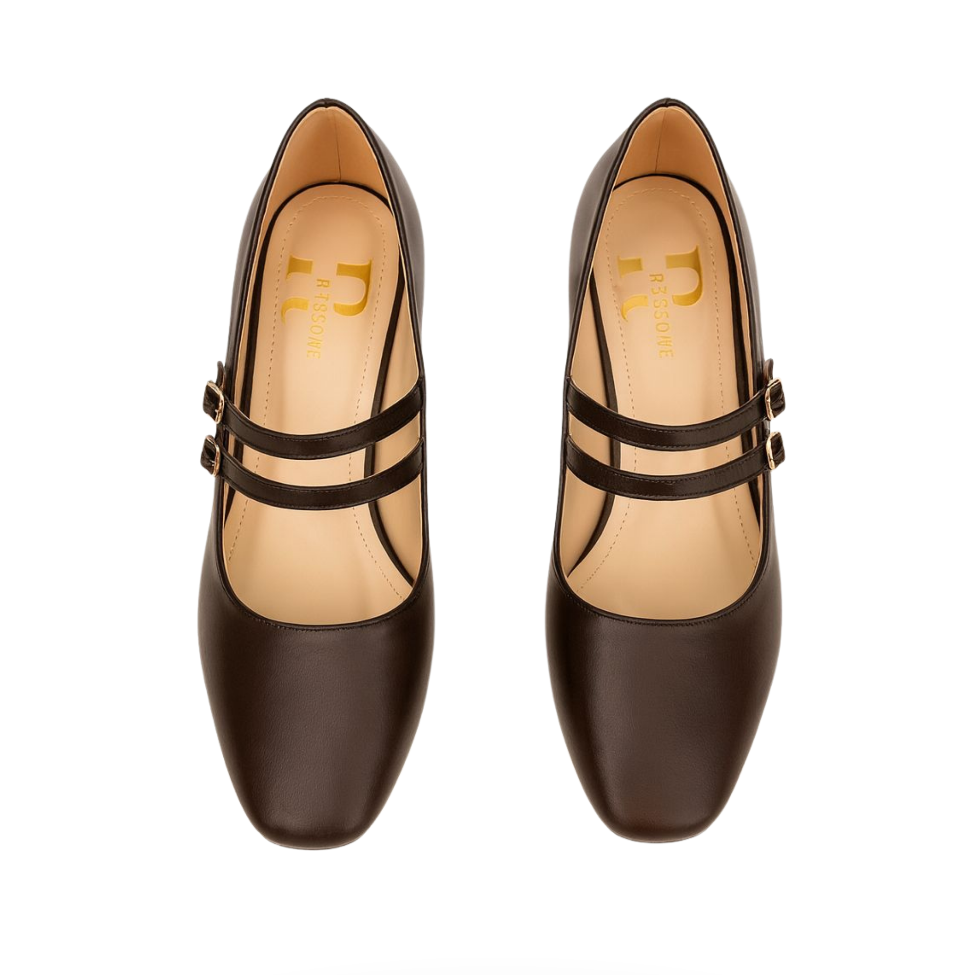 Lena Sky Kadın 3 cm Düşük topuklu Retro  Mat Acı Kahve